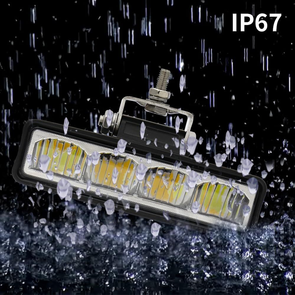STDYSUN LED White/Yellow Dual Color Fog Lights Driving Lights Bar 2Pcs 6Inch 30W