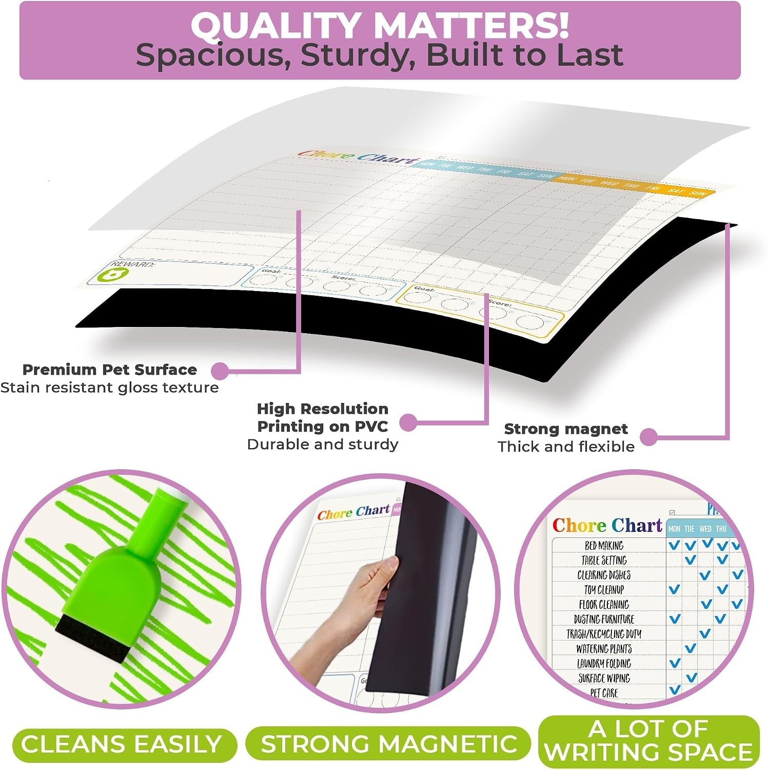 Responsibly Sourced Cardstock Chore Chart for Kids Encouraging Positive Behavior