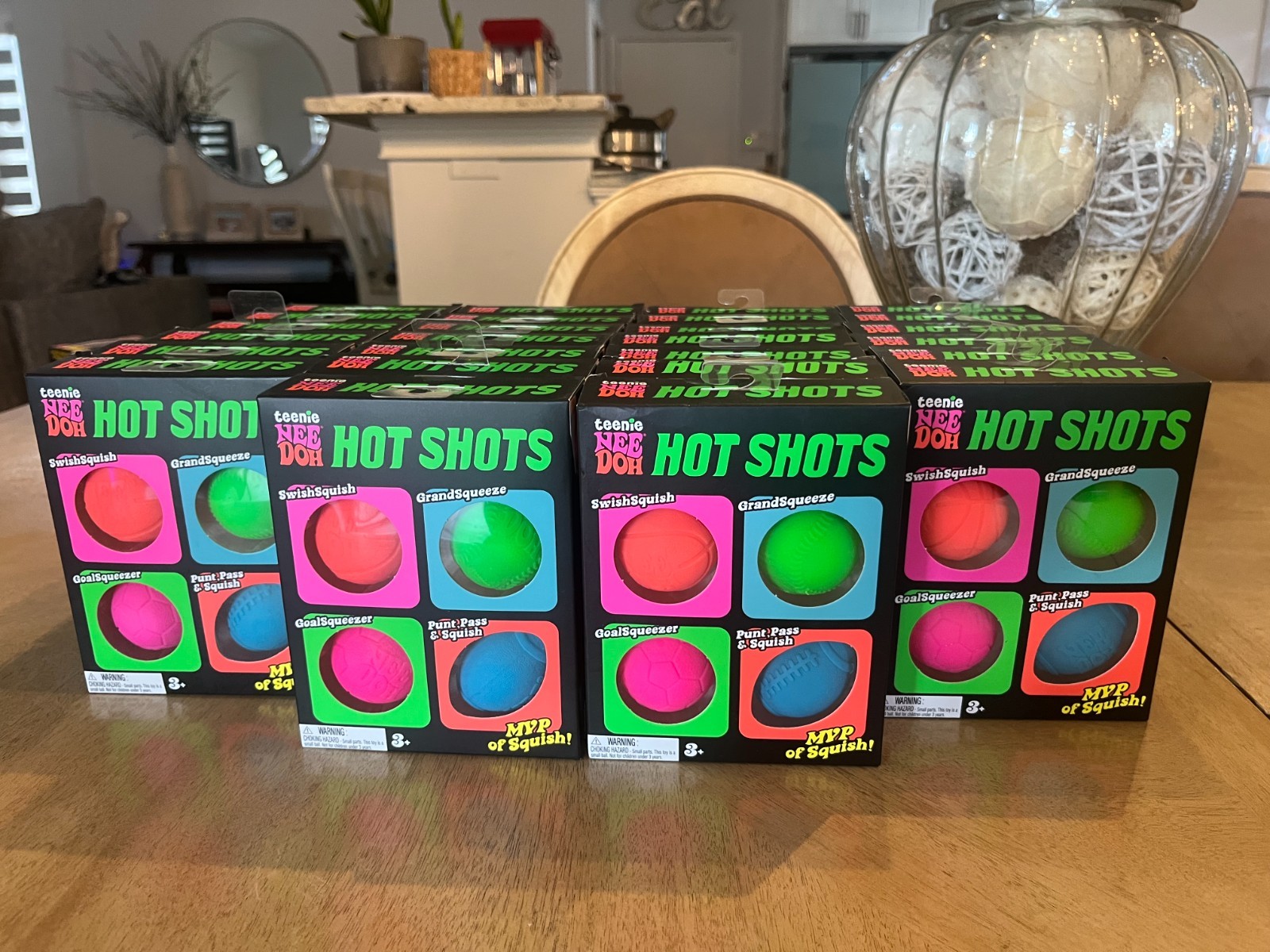 NeeDoh Teenie Hot Shots Squishy 4 Pack Sport Balls Viral