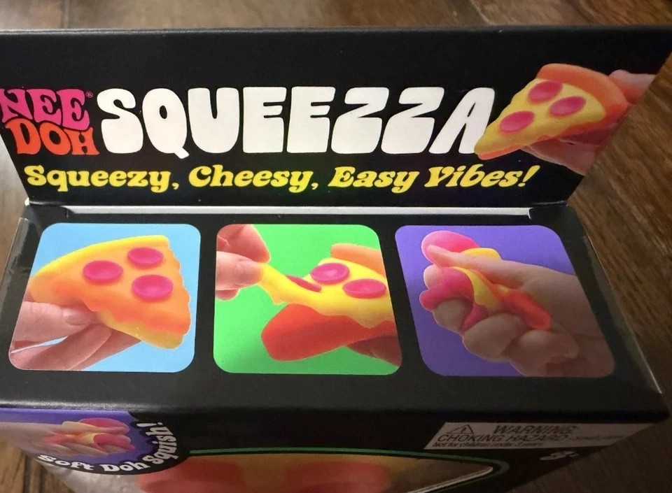 Rare NeeDoh Squeezza Pizza Nee Doh Squeeze Fidget Toy Pink Crust 1 random color