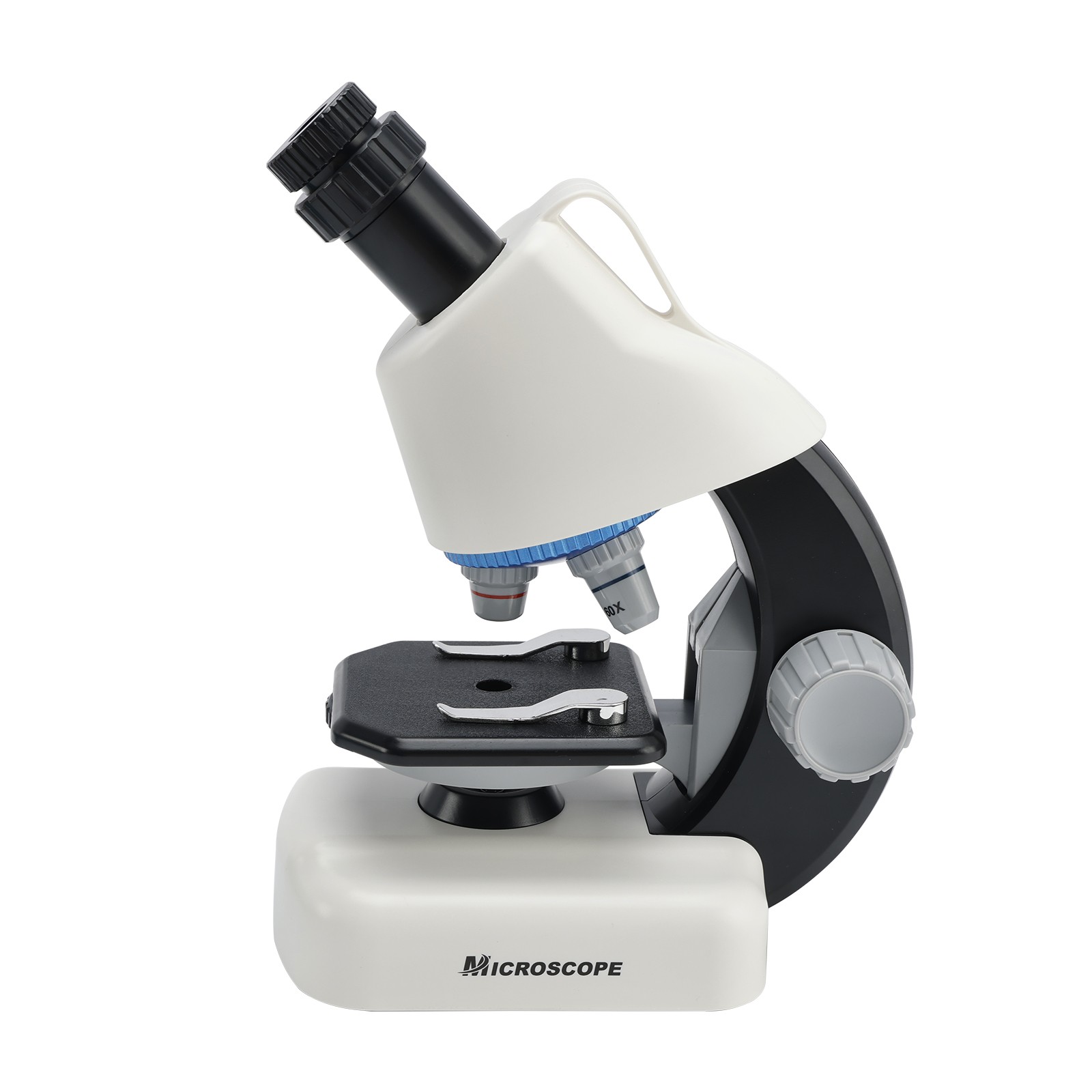 Handheld Microscope LED 100X-1200X Magnification Science Toys Kit For Kid White`