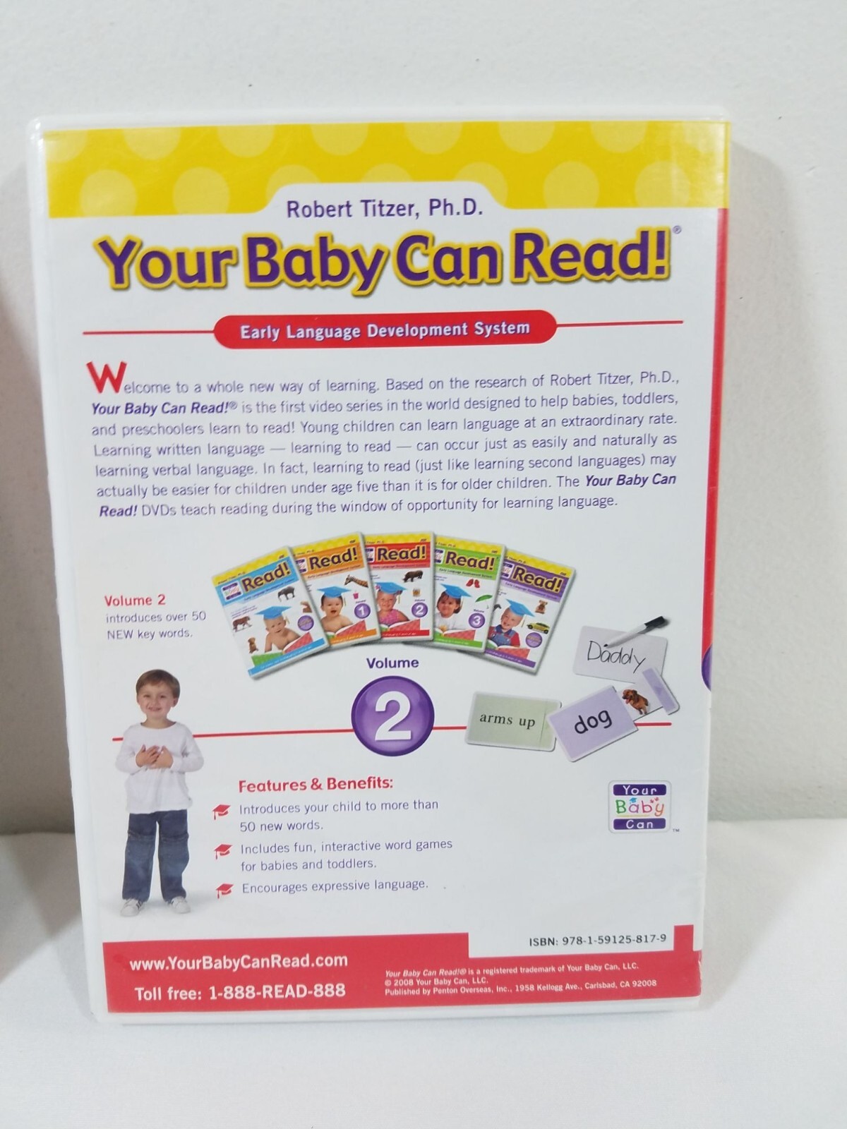 Your Baby Can Read Vol 2 DVD and Word Cards Early Development System