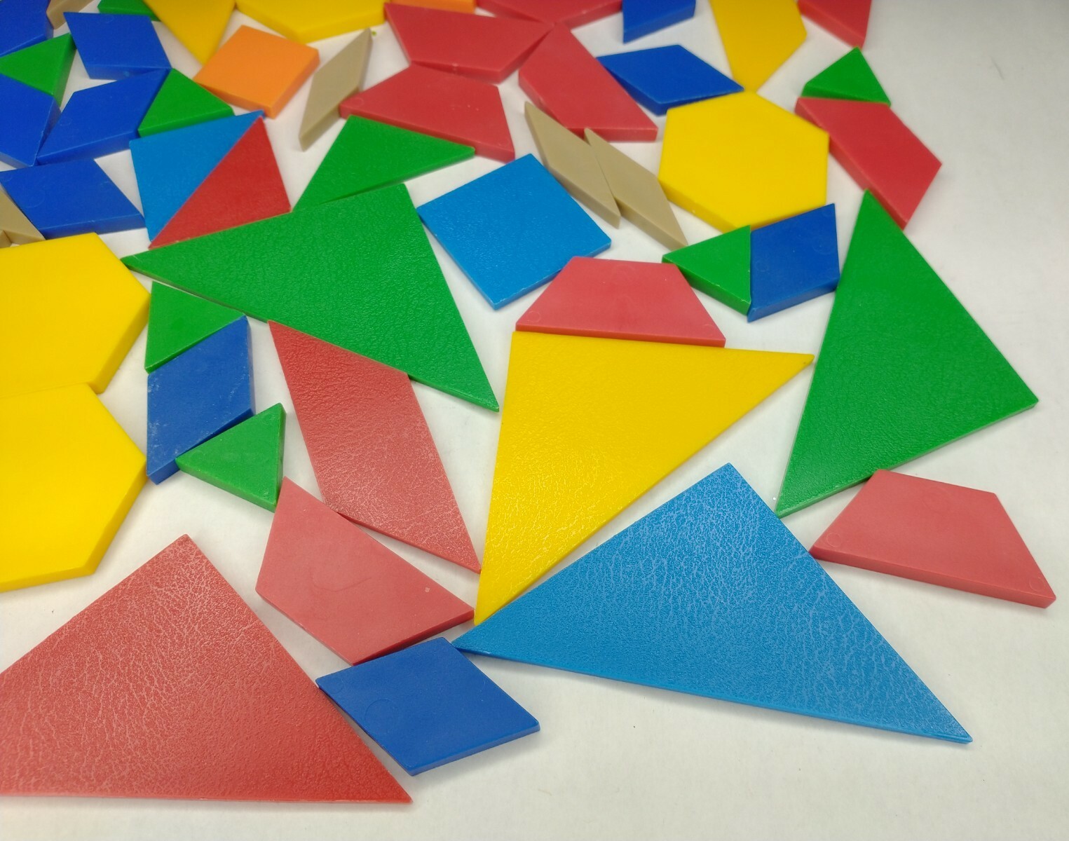 130 Piece Lot Geometric Shapes Plastic Multicolor