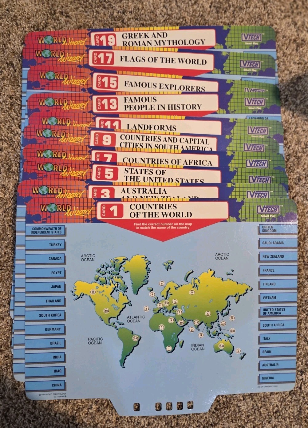 VTech World Wizard Learning System w/ 10 Double-Sided Cards With Box – WORKS