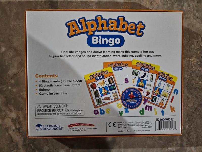 Alphabet Bingo Learning Resources Bingo fun to build basic vocabulary ages 3+