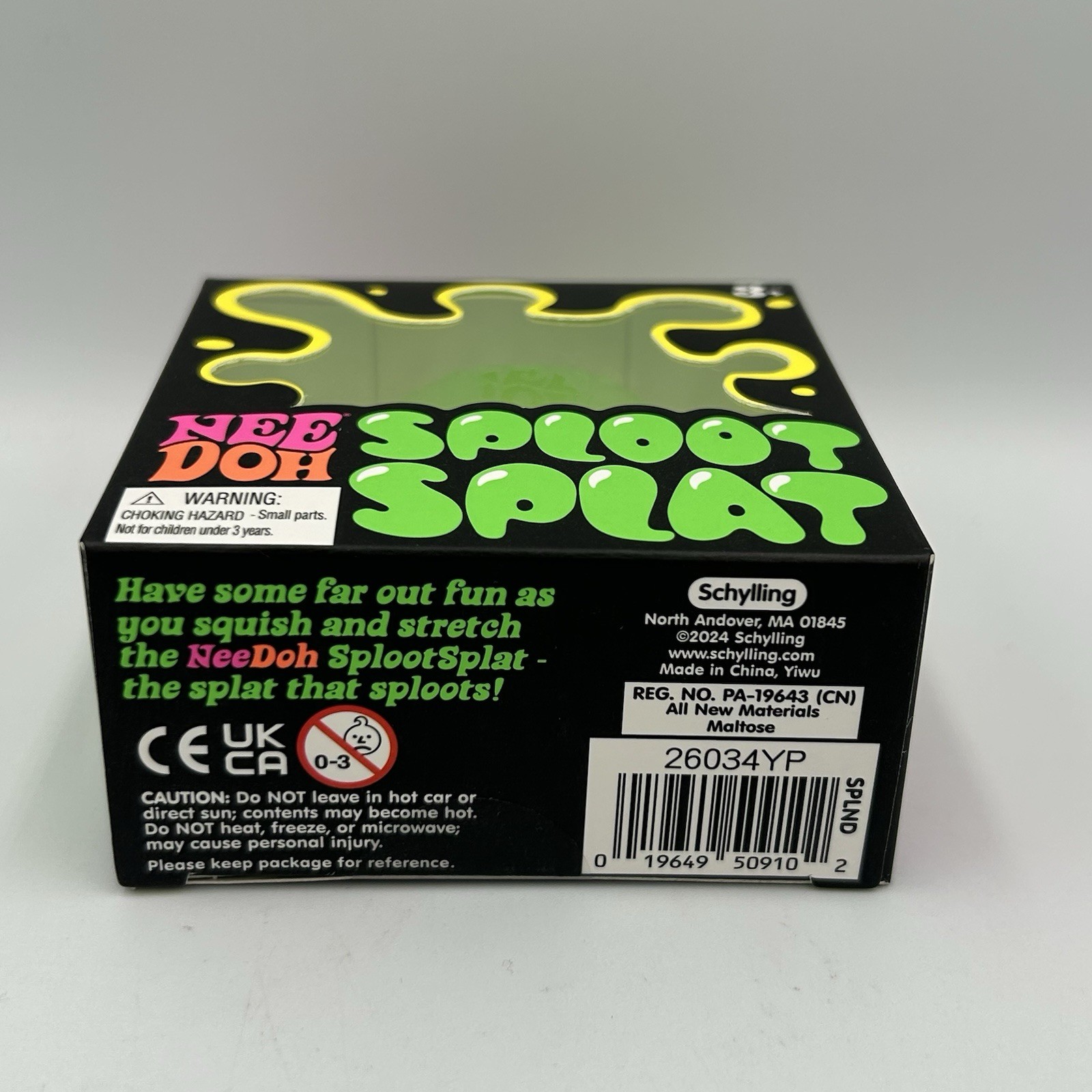 Schylling Nee Doh Sploot Splat Green Squeeze Toy 2024 Ages 3-7 4-7 Years New