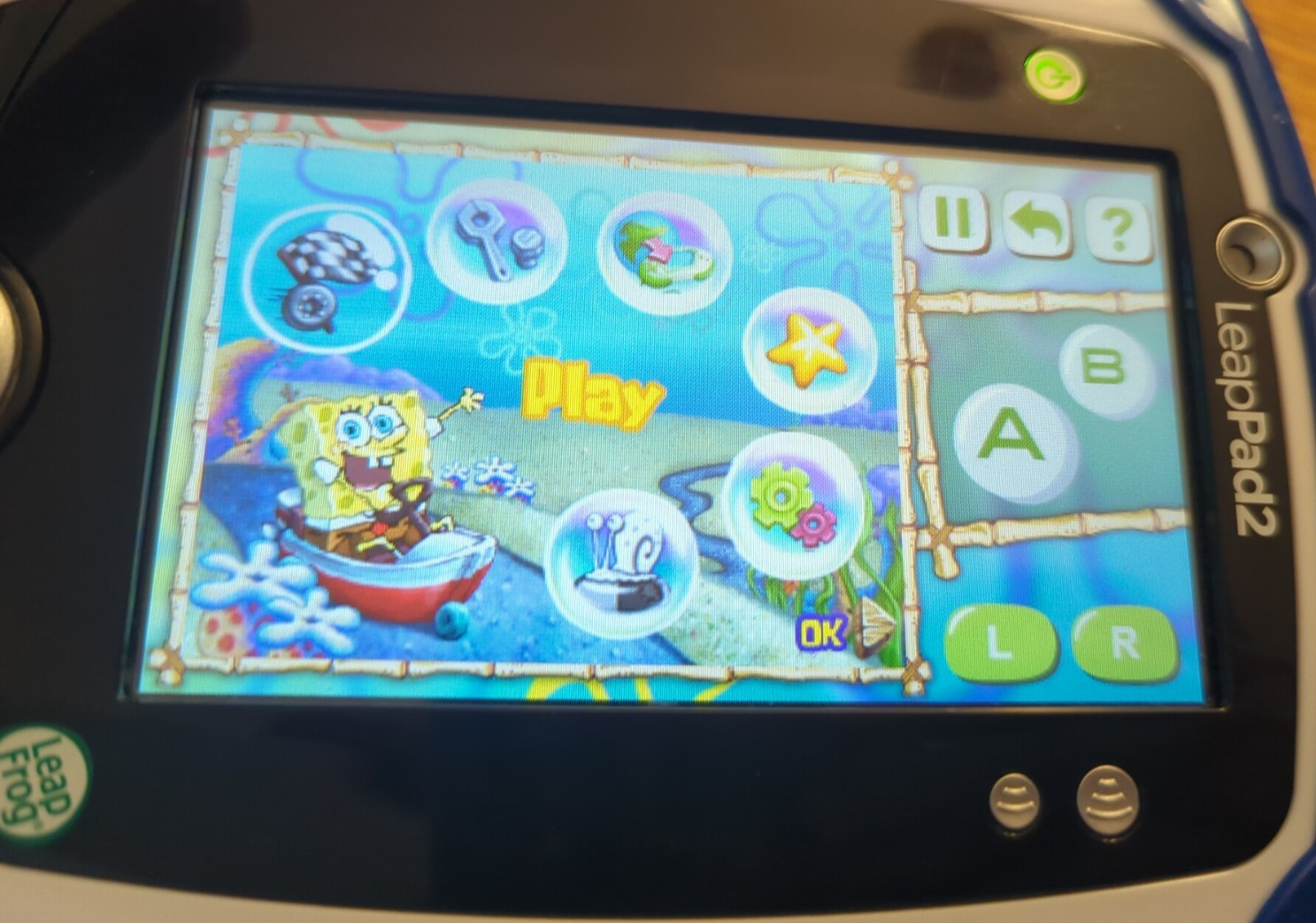 Leap Pad Explorer-SpongeBob Squarepants Clam Prix Game- Tested & Works