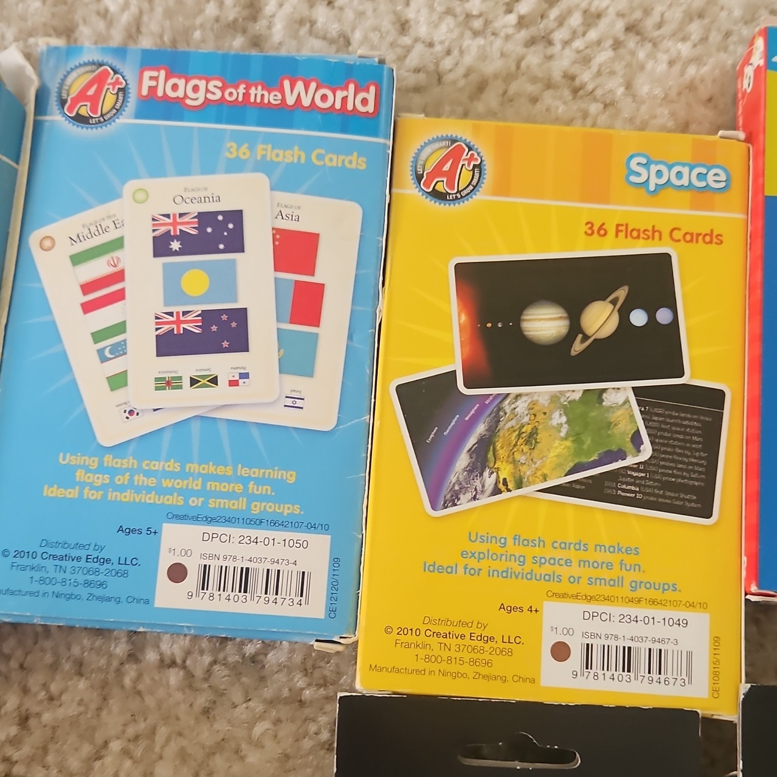 School Zone & Planet Earth Geography Flash Cards United States Ages 4-11 Kids