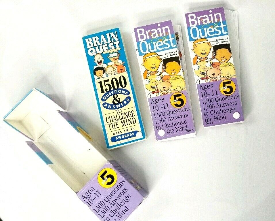 Brain Quest Grade 5:1500 Q&A to Challenge the Mind w/Extra Deck CLEARANCE