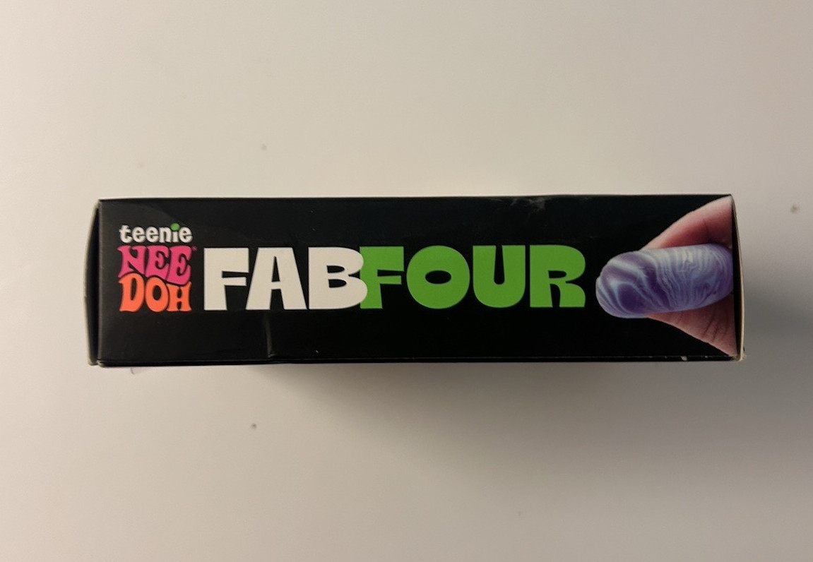 NeeDoh Teenie Fab Four 4-Pack – Color Change, Glow, Swirl, Ripples – NEW SEALED