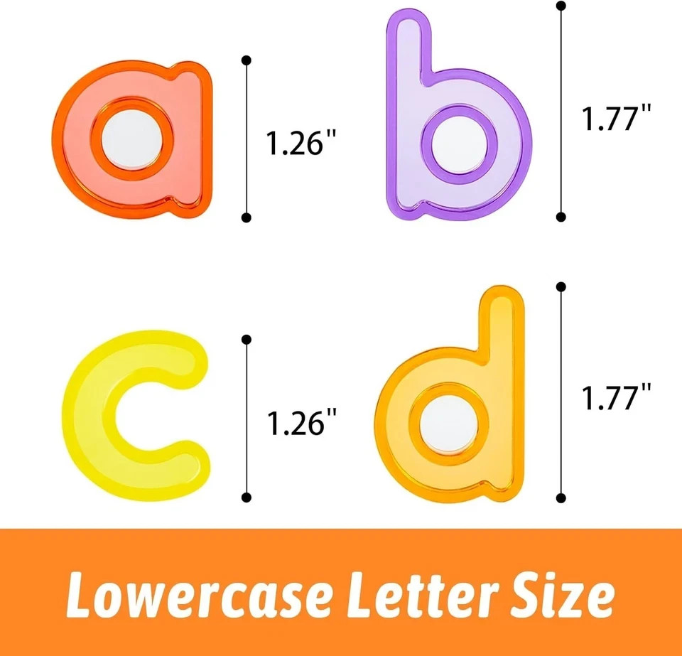 78 Pcs Translucent Letters and Numbers – Plastic Alphabet Letters for Kids – …