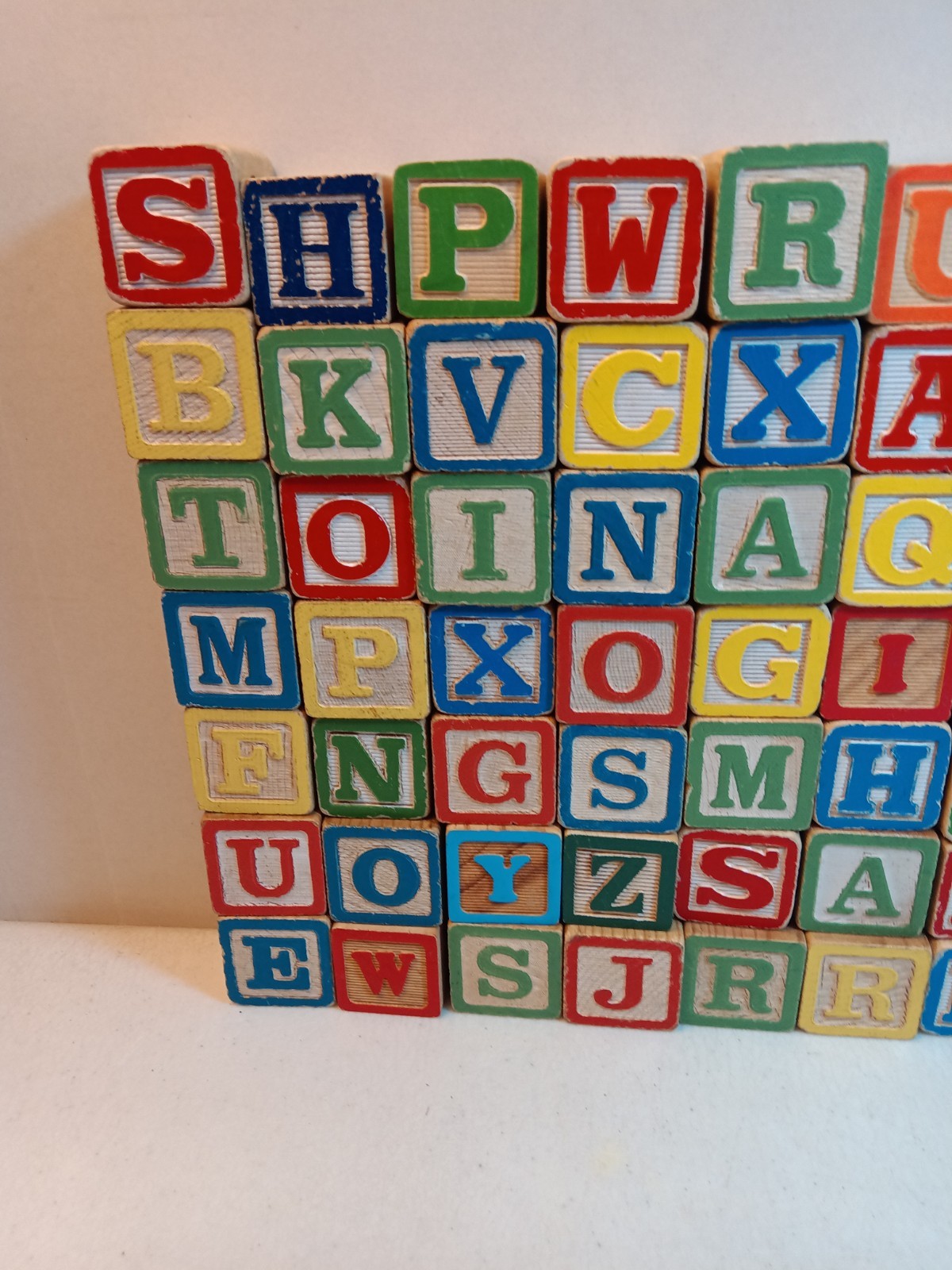 VTG Children’s ABC Wooden Block Building Set Of #73 Blocks Includes Numbers