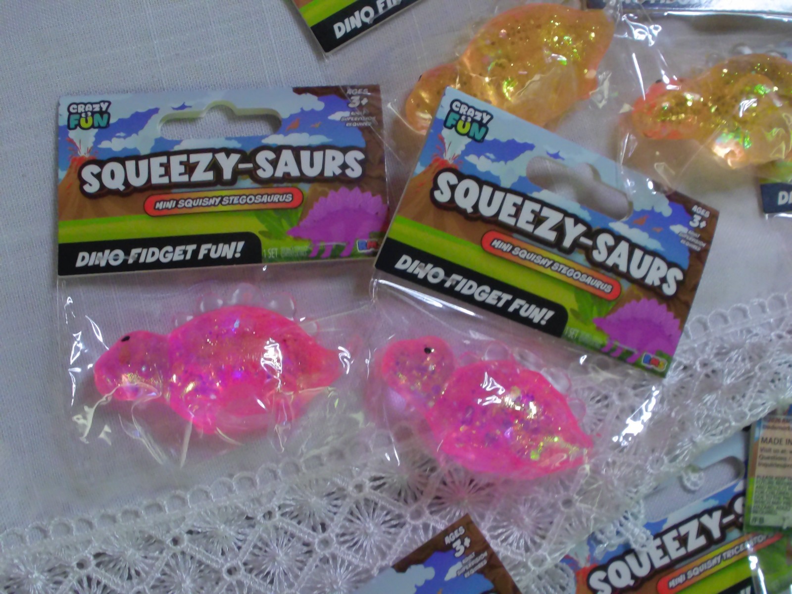 RMS CRAZY FUN Squeezy-Saurs MINI Squishy Dinosaurs LOT of 9 ~ Stress Relieving