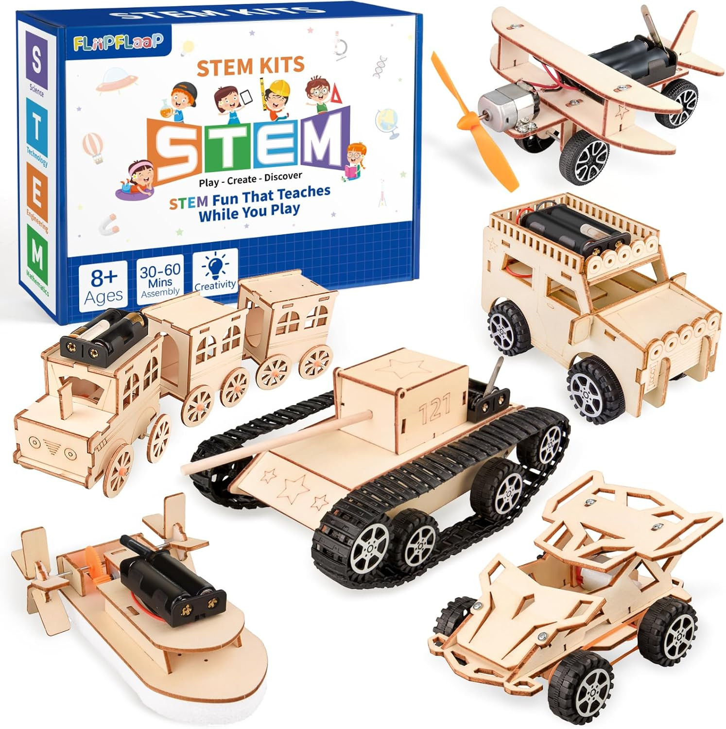 6-In-1 STEM Kits for Kids Age 8-12, Educational STEM Toys for Boys and Girls, Wo