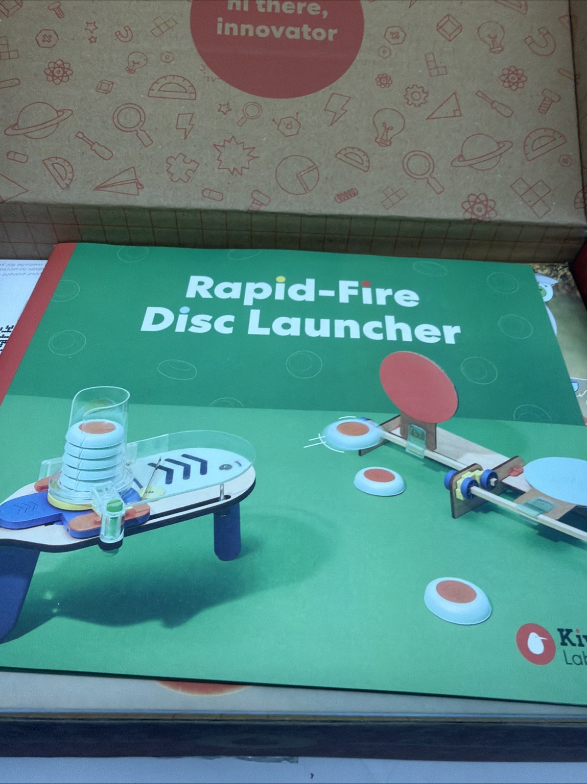 KiwiCo Tinker Crate Make Your Own HOVER DISC Arena Rapid Fire Disc Launcher