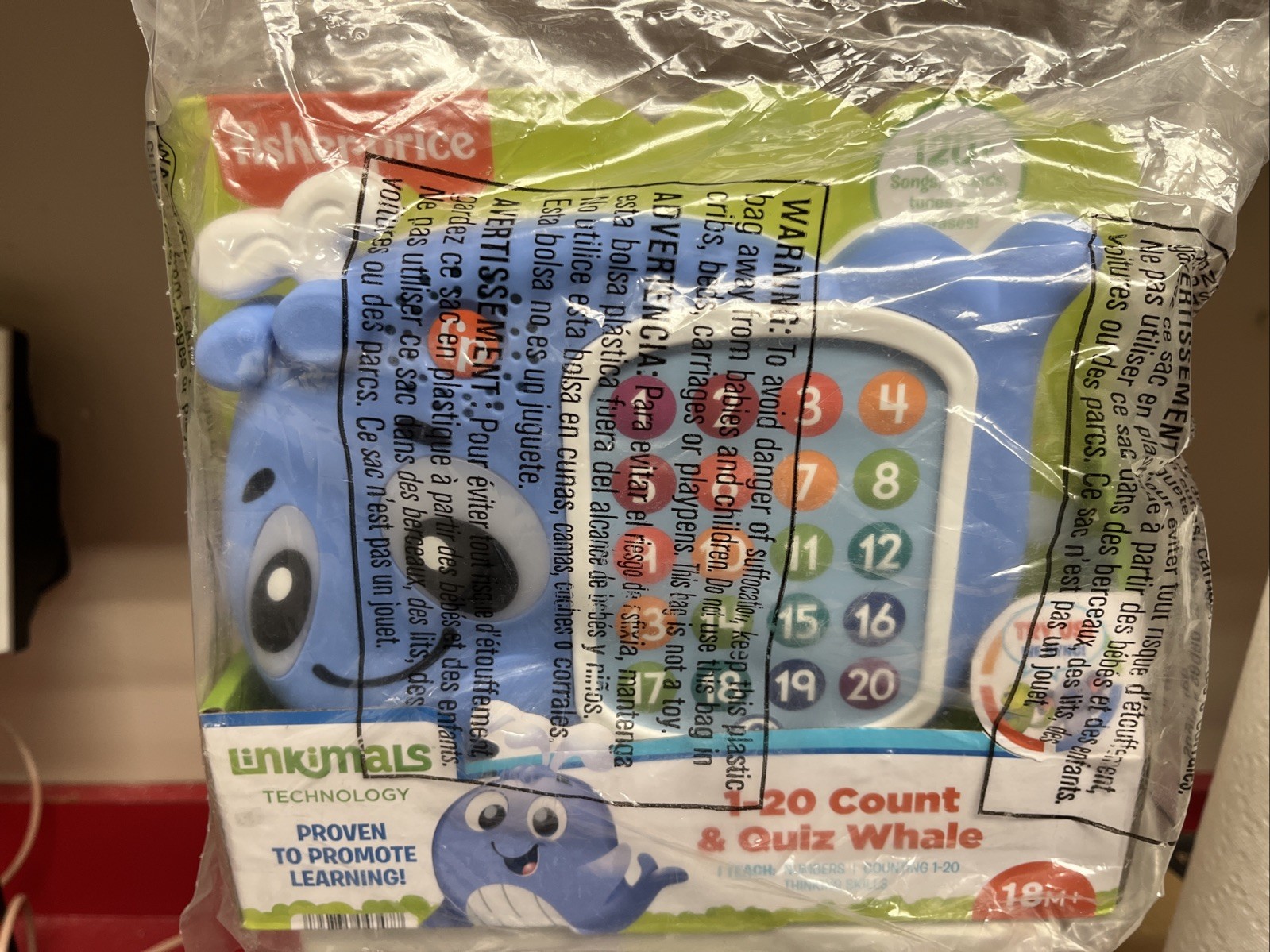 Fisher-Price Linkimals Interactive Whale Toy Set 1-20 Count Quiz J15