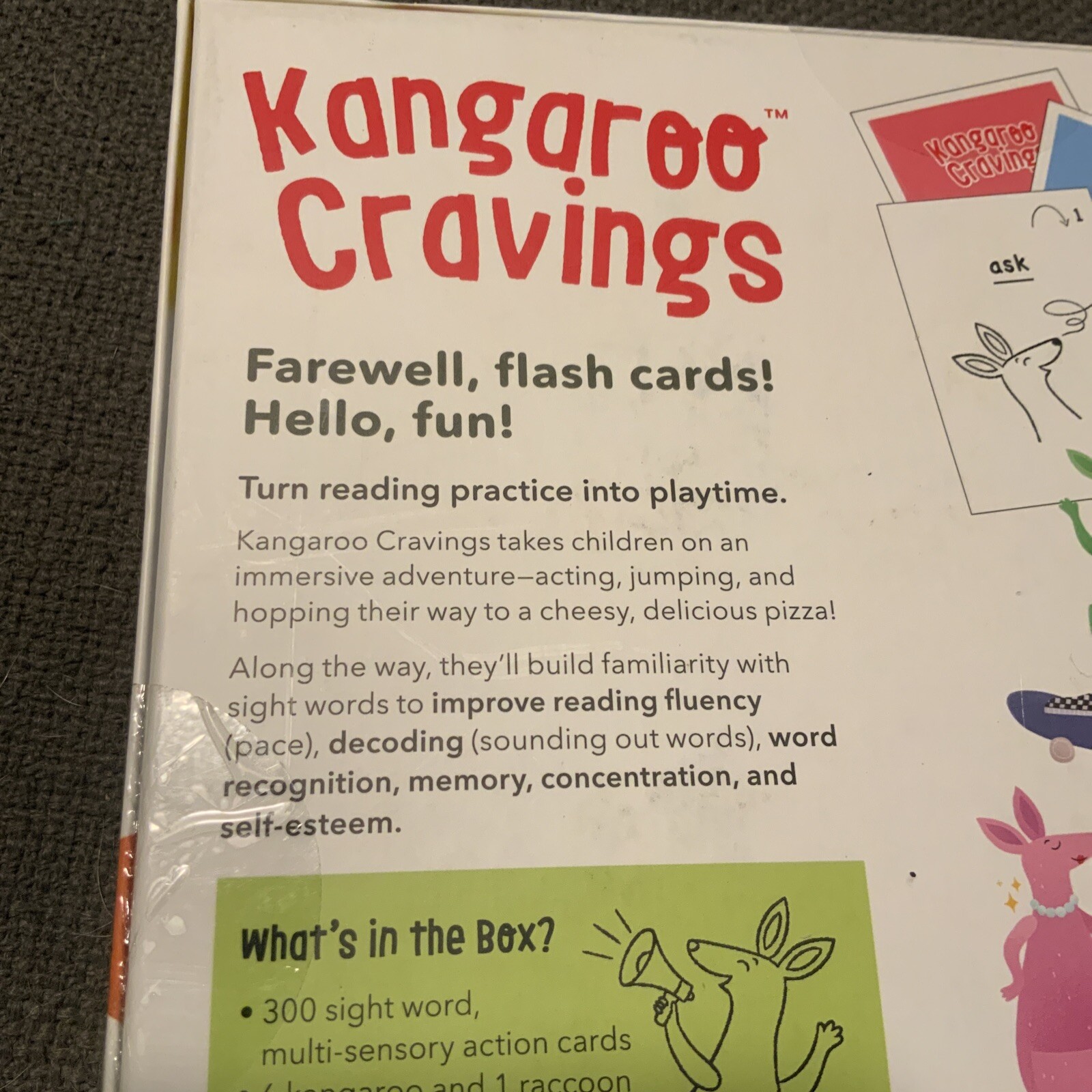 Kangaroo Cravings 300 High-Frequency Sight Words Game – Wrapped Unpunched Pieces