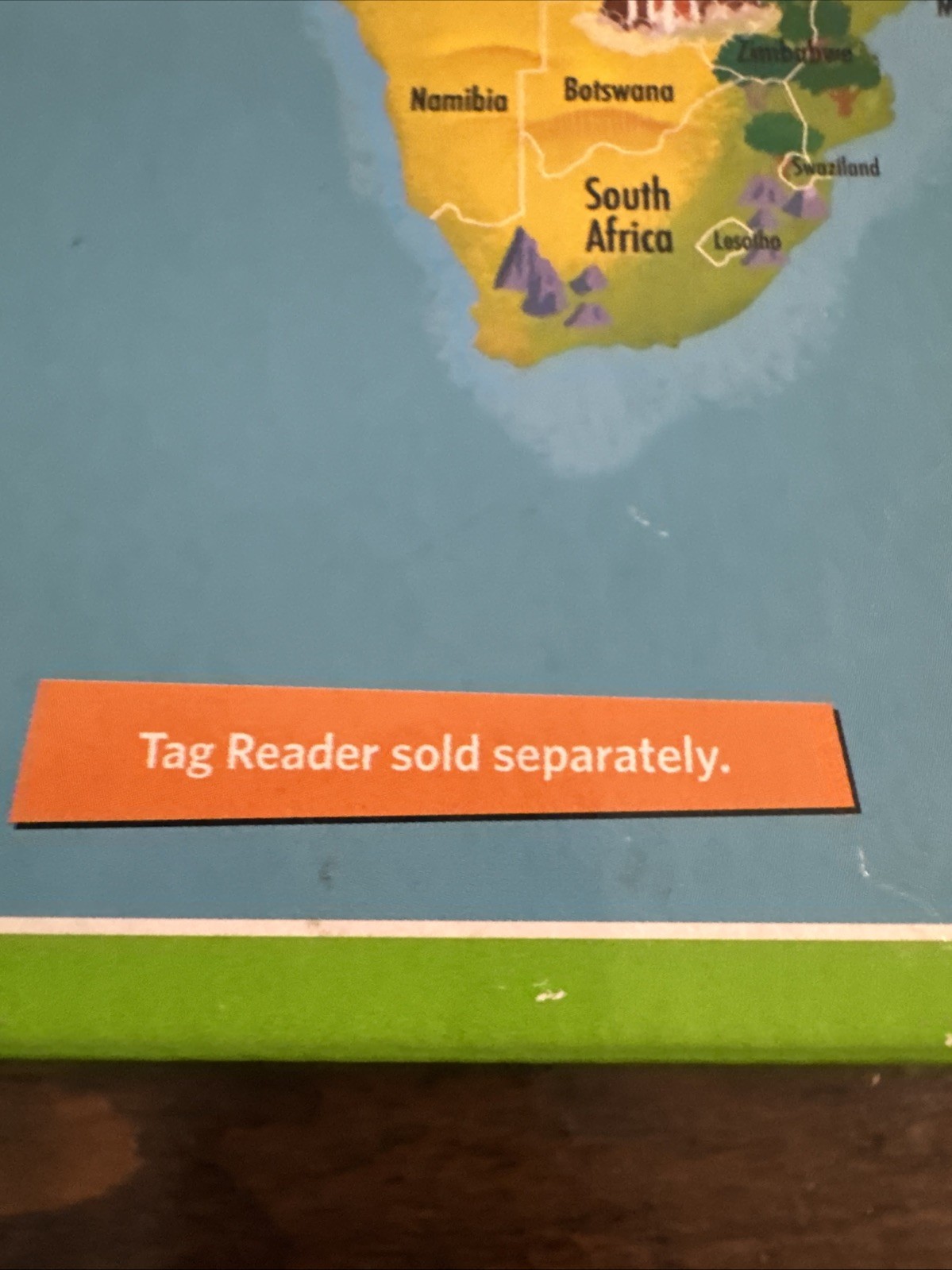 Leap Frog Interactive Jumbo World Map 2 Sided Educational- Use With Tag Read Sys