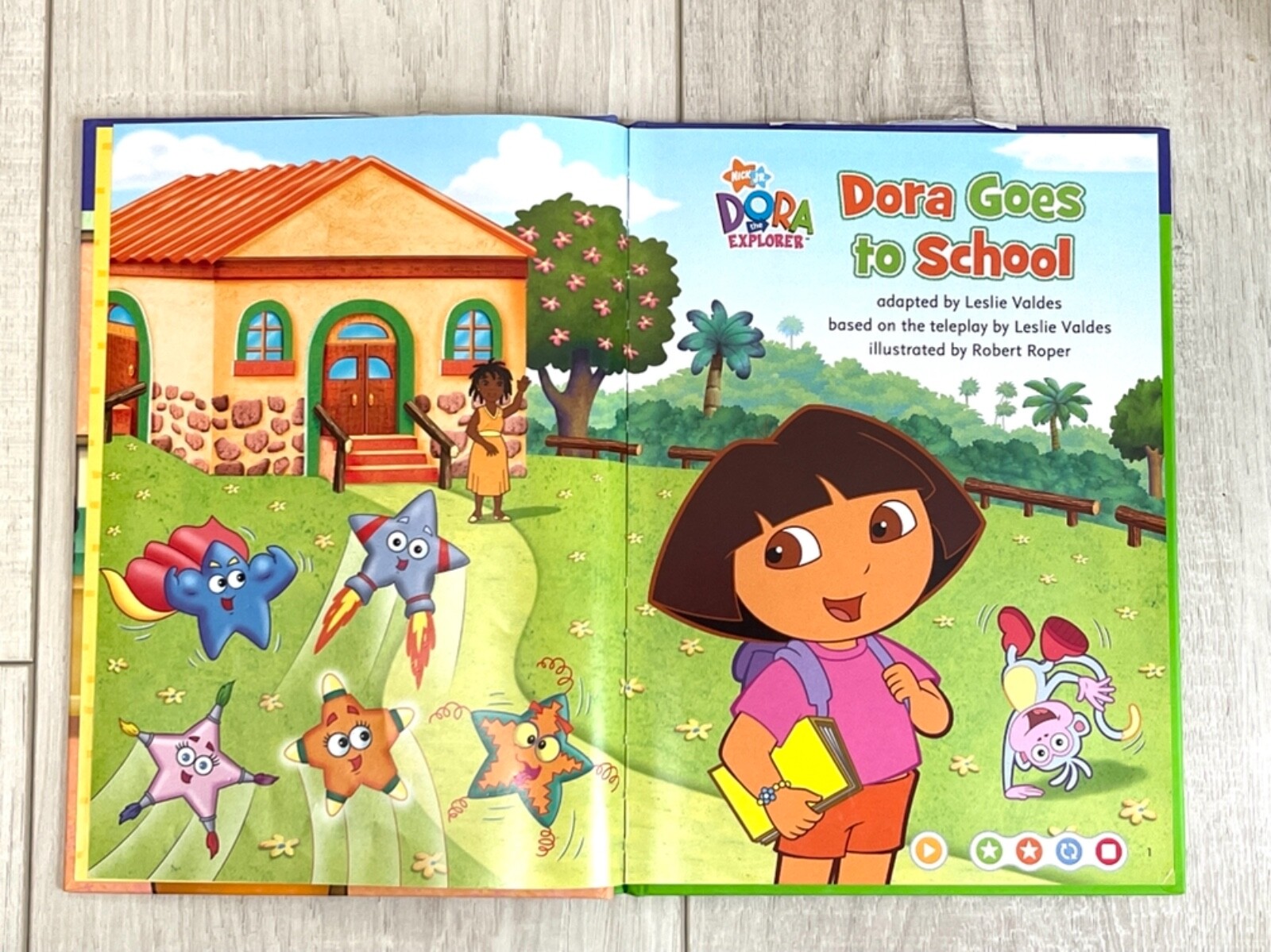 Dora the Explorer Dora Goes to School LeapReader Tag Book Hardcover Interactive