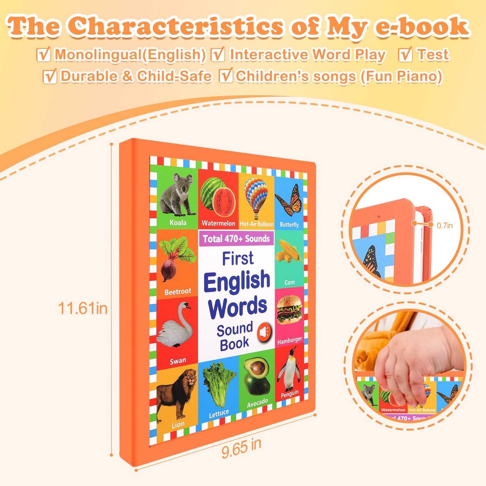 My First English Words Sound Book for Kids Ages 3-6, Interactive Toddler Book…