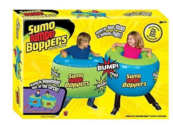 Set of 2 Sumo Bumper Boppers Belly Bumper Toys with 2 Patches – Kids