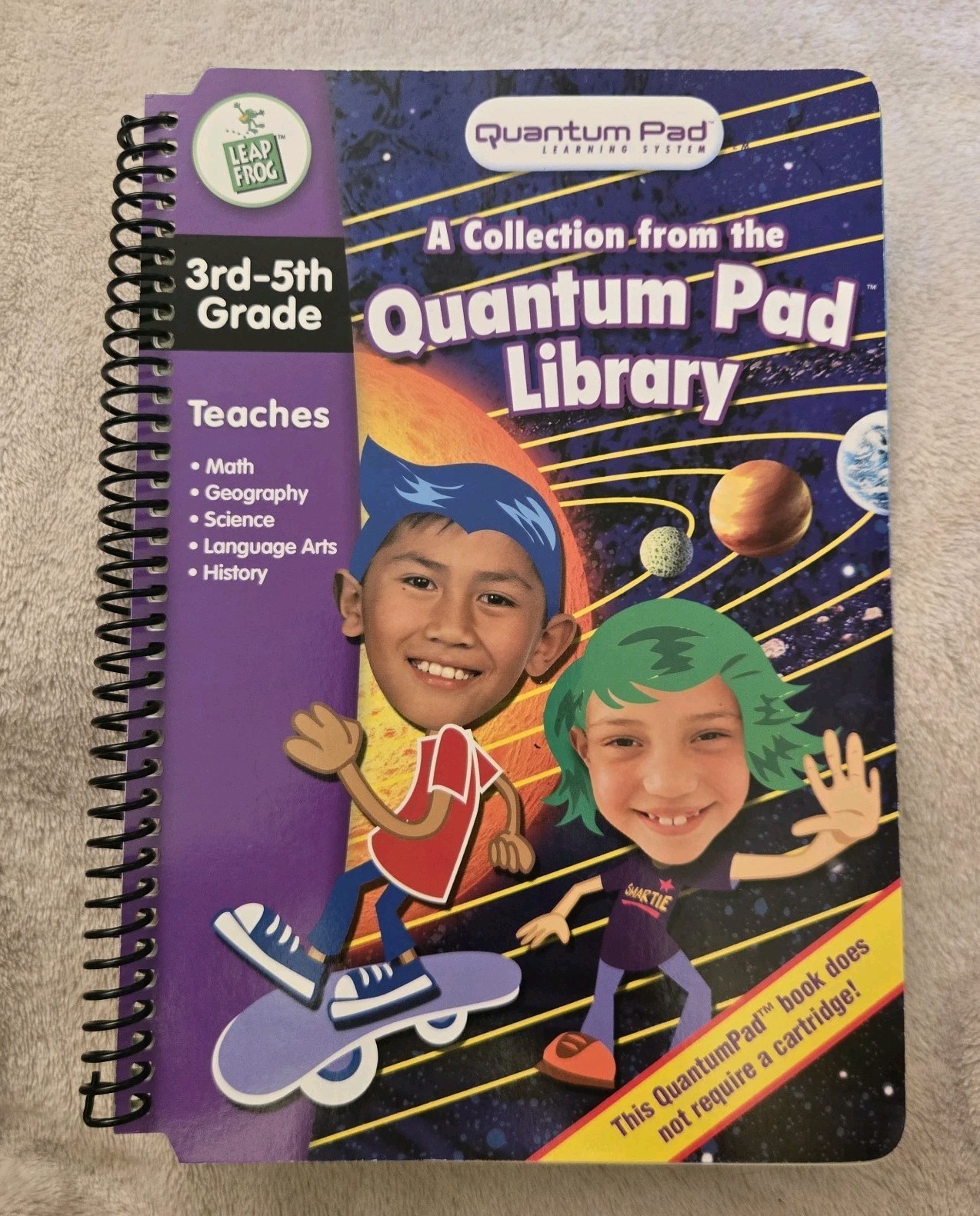 Leap Frog Quantum Pad 4th Grade Math Book, Cartridge Erasable Marker 9yrs+