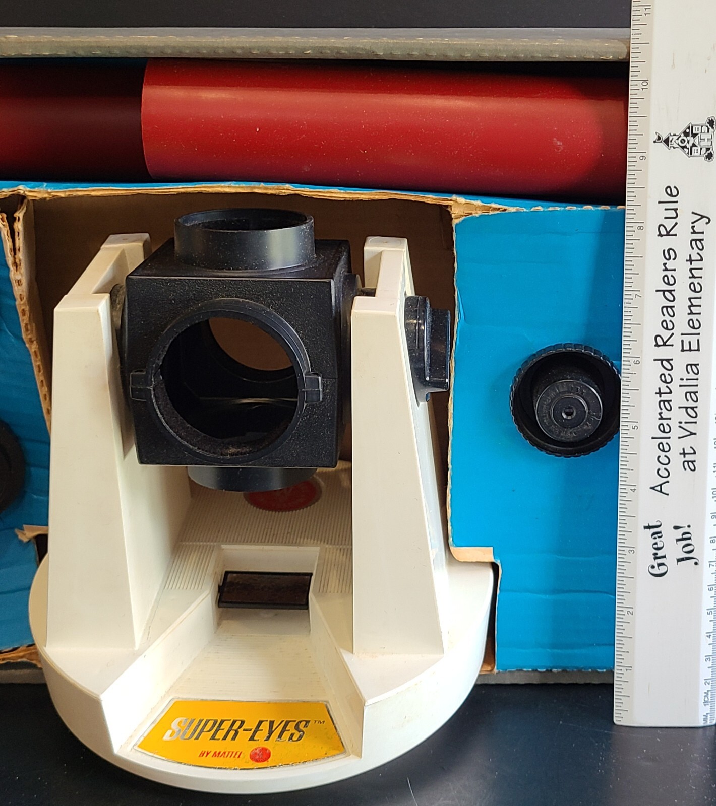 MATTEL SUPER EYES 80 POWER MICROSCOPE SET VINTAGE 1968 W/ Box New Opened Box