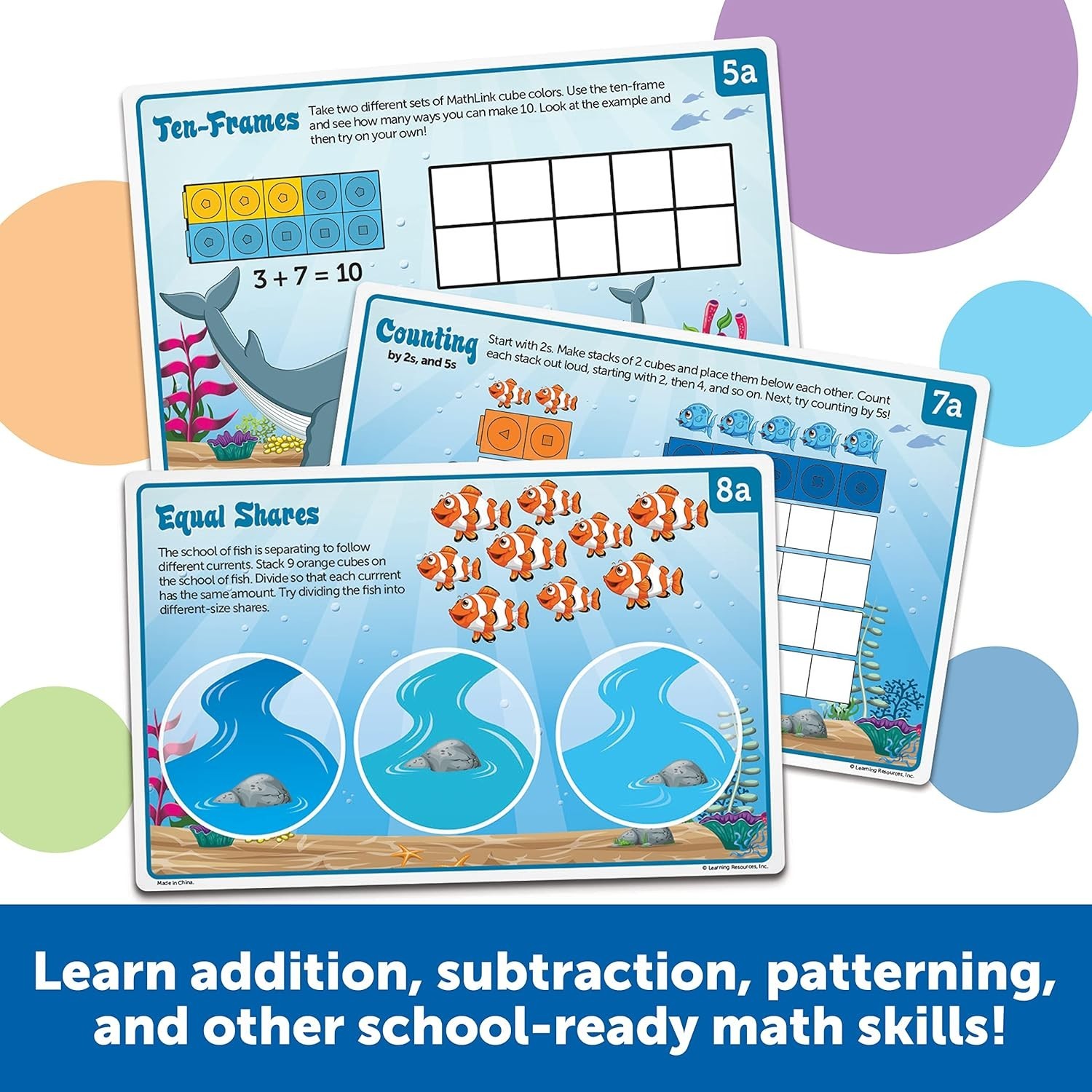 115-Piece MathLink Cubes Set for Kindergarten: Dive into Sea-Themed Learning Fun