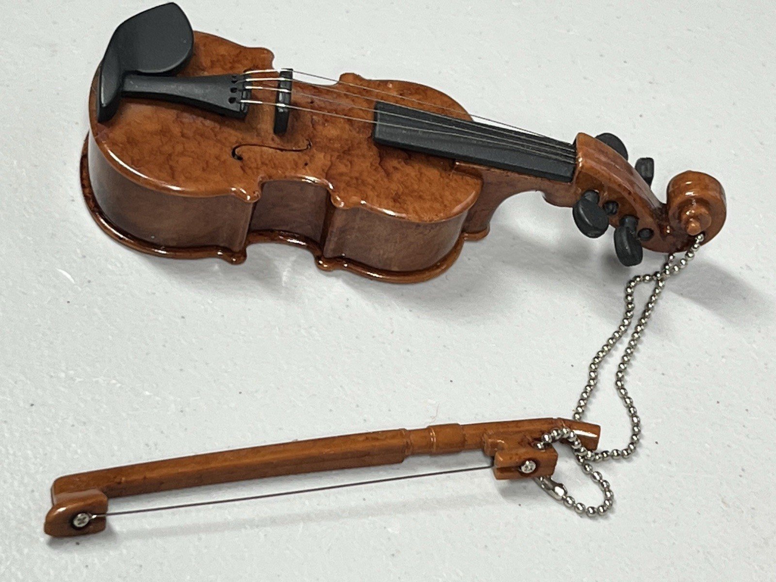 Miniature Toy Play Violin Use Bow for Sound or Plays Songs