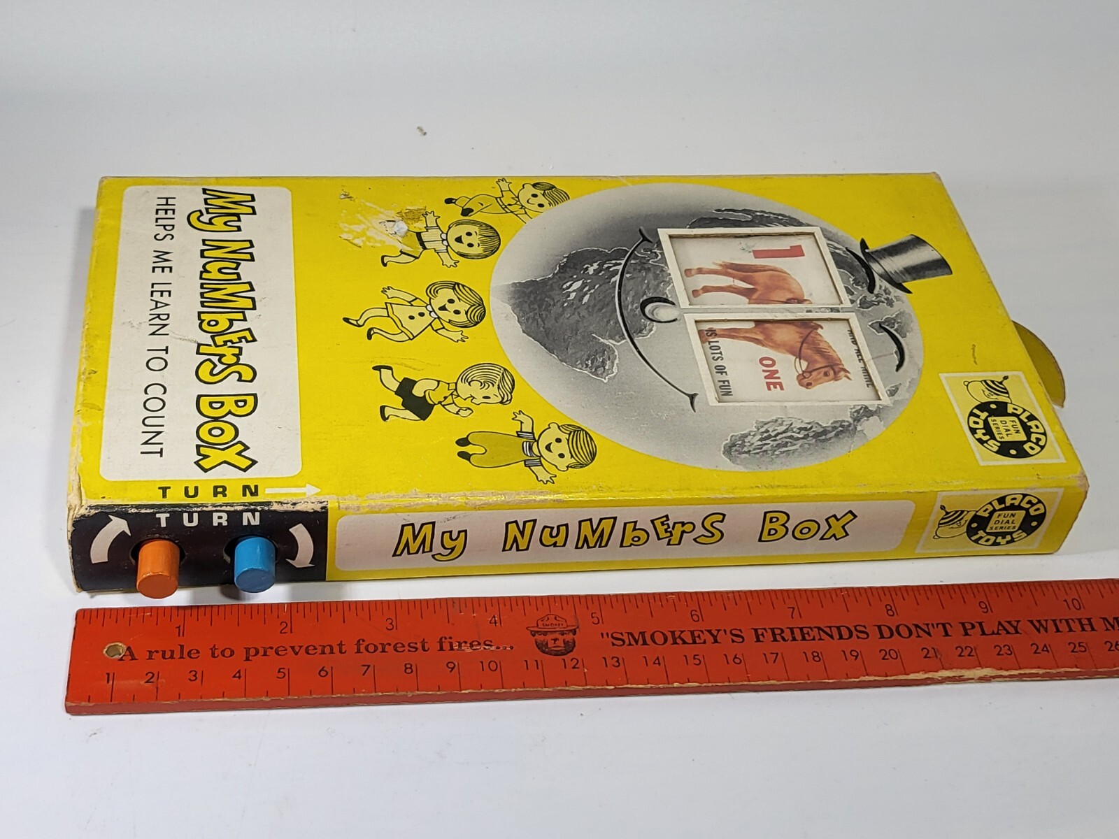 Vintage Learn To Count “My Numbers Box” Placo Fun Dial 1968 Collectible Rare