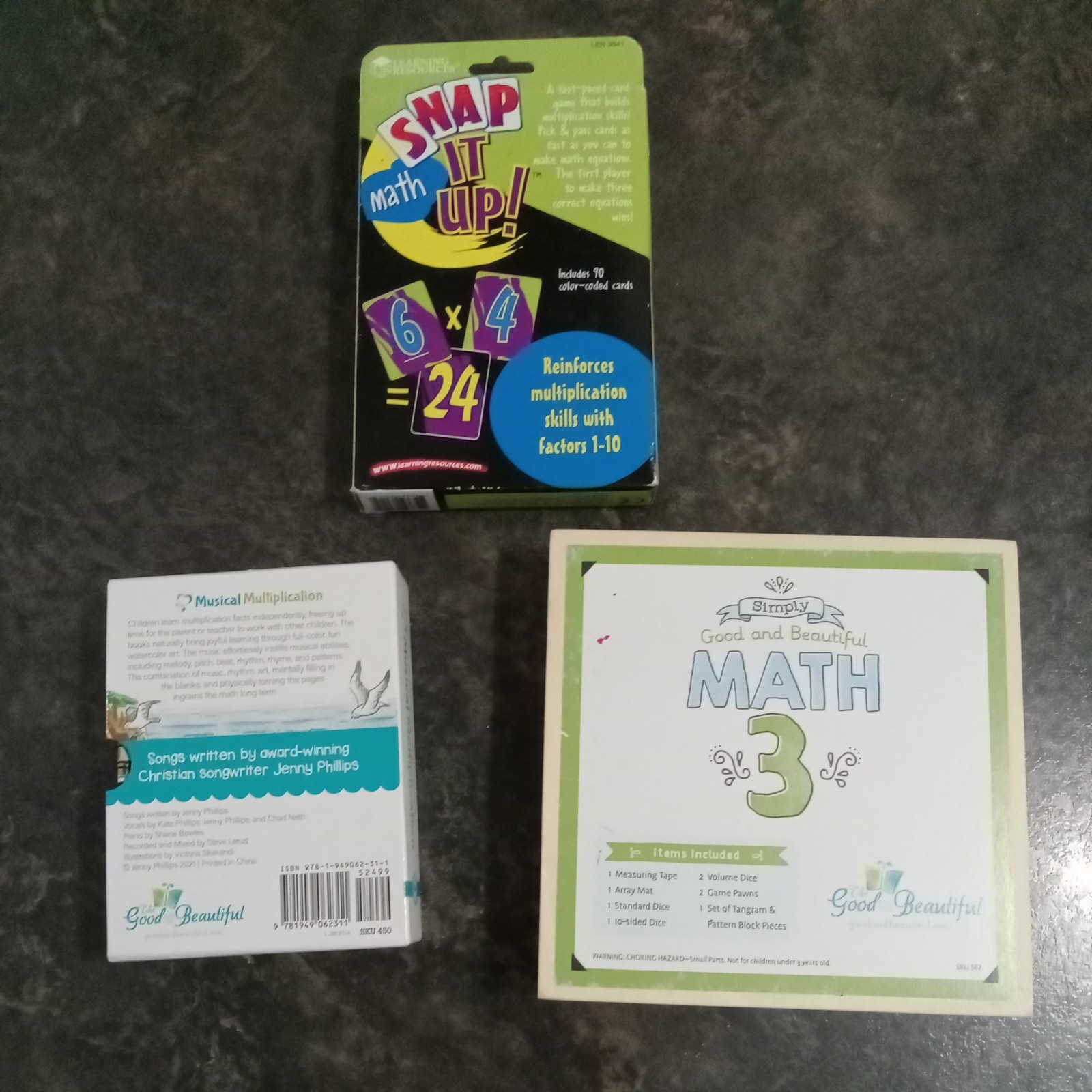 The Good and Beautiful Math 3 Manipulative Box/Musical Multiplication/Snap it up