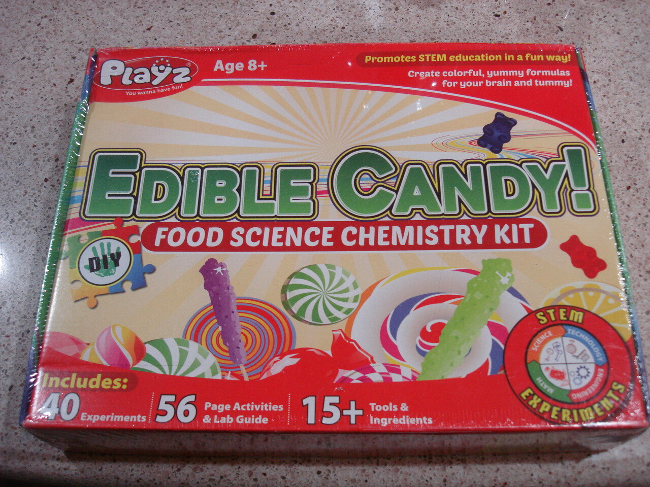 Playz Edible Candy! Food Science Chemistry Kit STEM 40 Experiments – Sealed