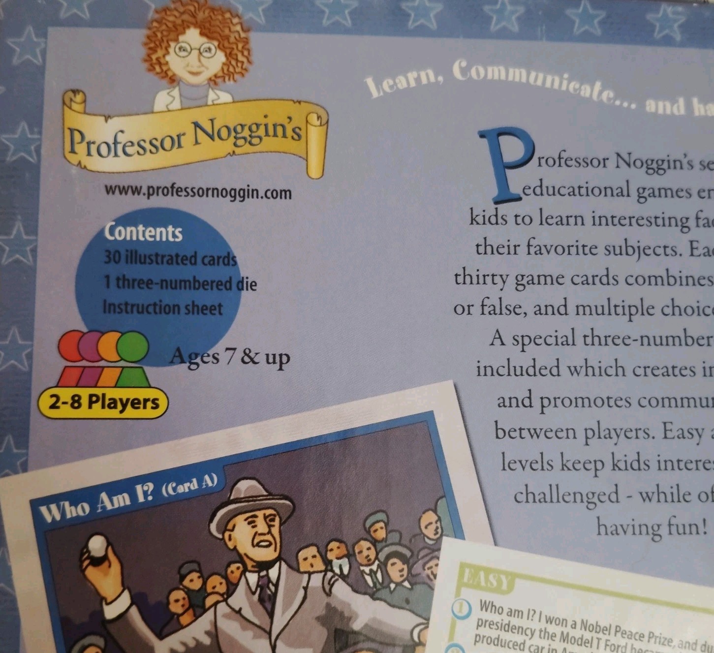 Professor Noggin’s Presidents of the United States Card Game ages 7+ 2-8 players