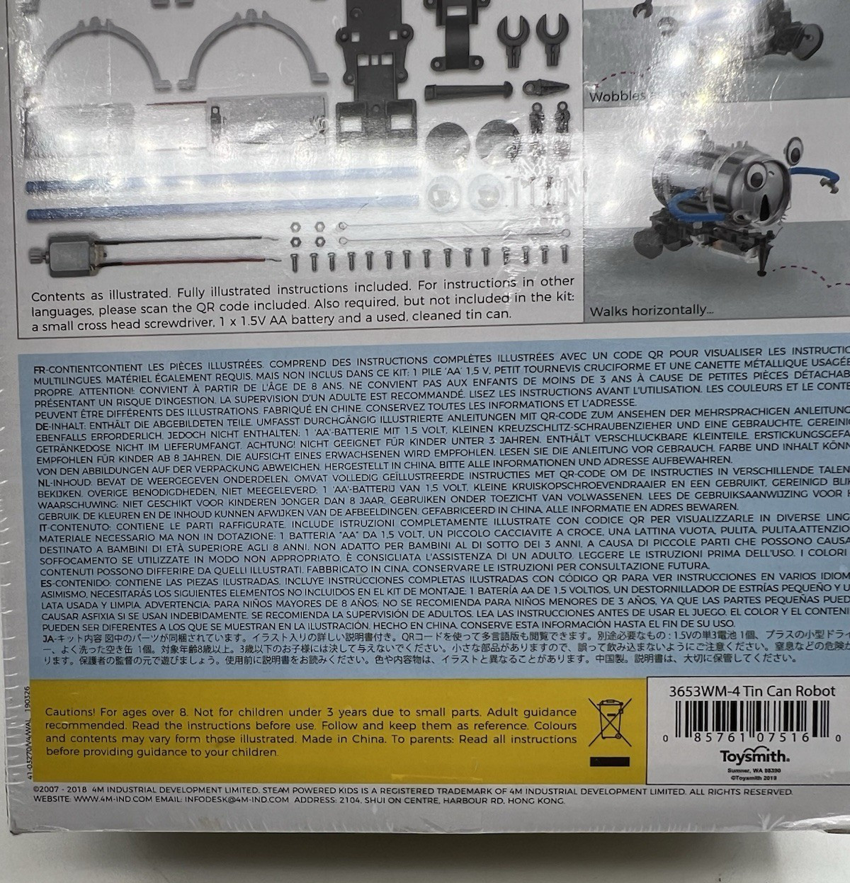 KidzRobotix Tin Can Robot STEM Science Kit 4M Educational Toy Sealed New
