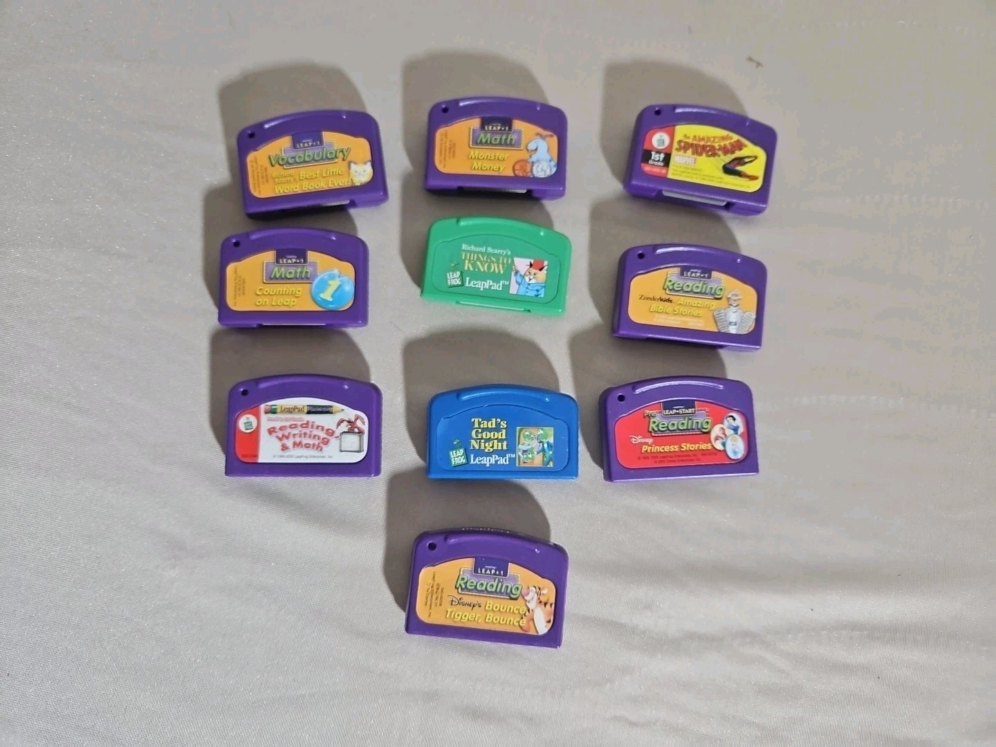 Lot Of 10 Leapfrog Leap Pad Games Richard Scarry Spiderman Disney