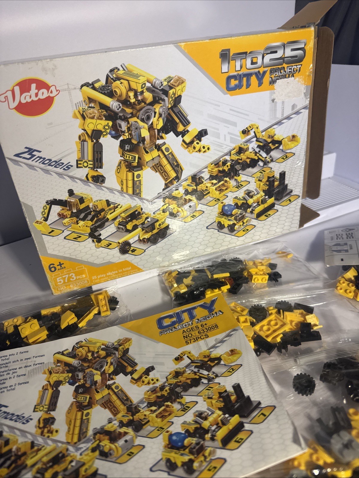 Vatos 1 To 25 CITY Project Mecha Building Brick Kids Toy 573 Pieces 1 Completed