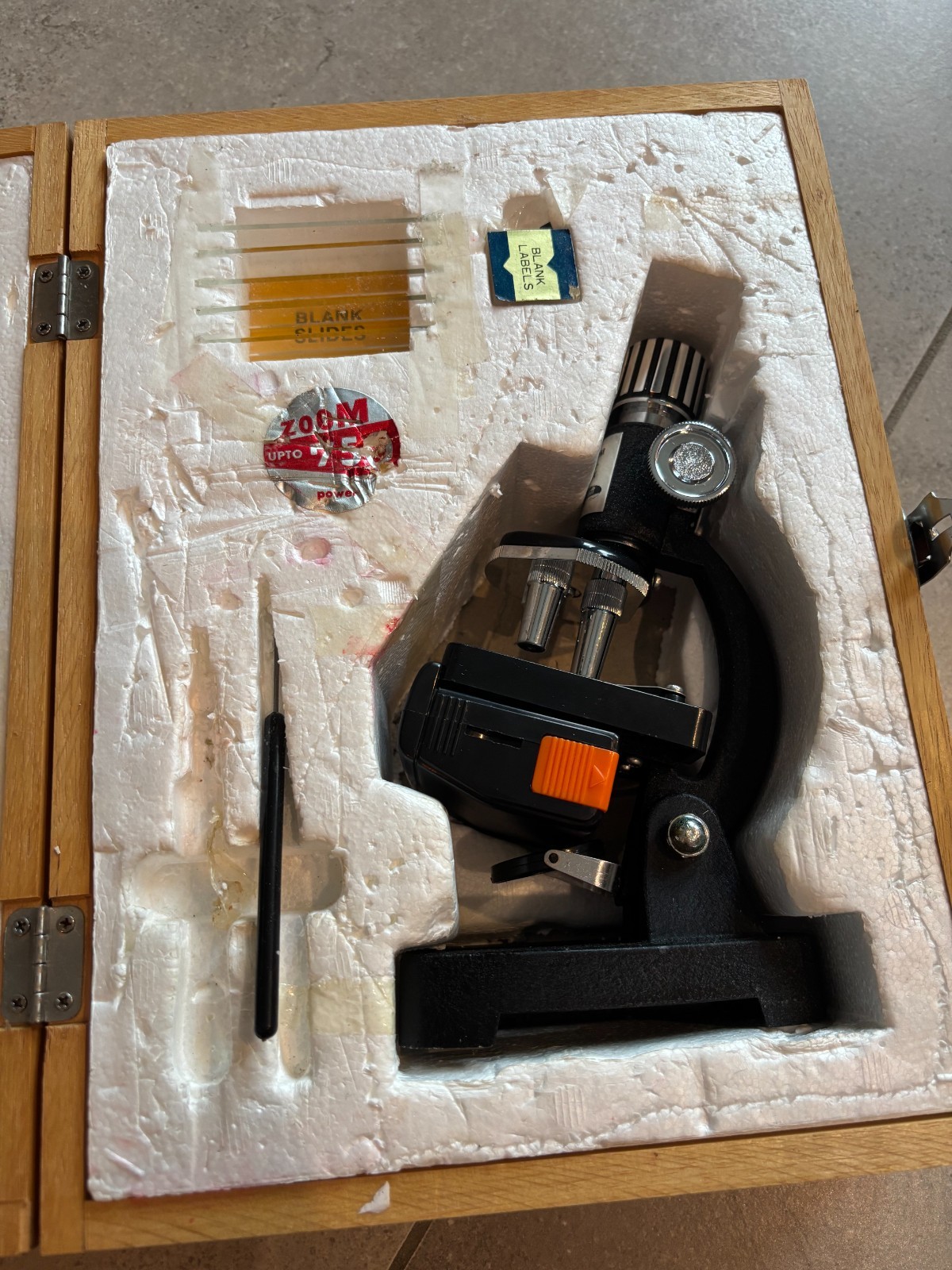 Vintage 1960s Skilcraft Microlab No 435 Microscope Lab Kit 750X Prepared Slides