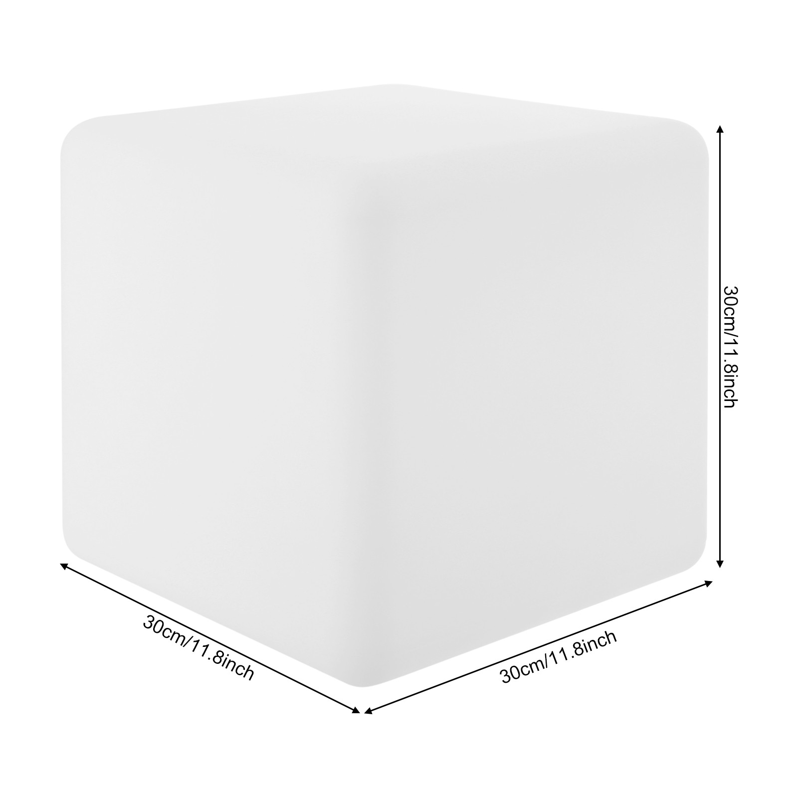 RGB Light Up Square Cube LED 12″ Party Decor Lighting Furniture With 15m Remote