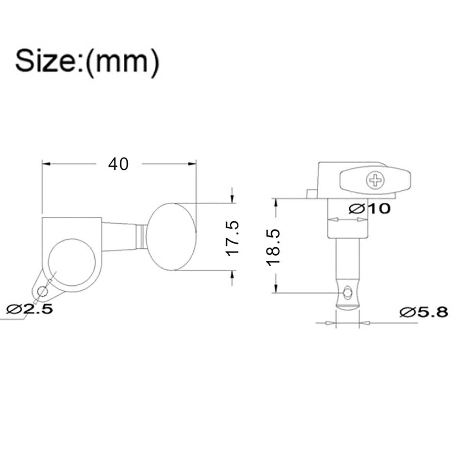 2R2L Ukulele Tuning Pegs Parts,Small oval Concave Button Sealed-gear String T…