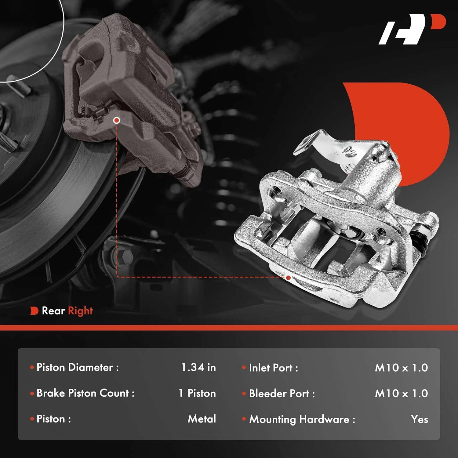 Rear Driver and Passenger Side APM Disc Brake Caliper Assembly with