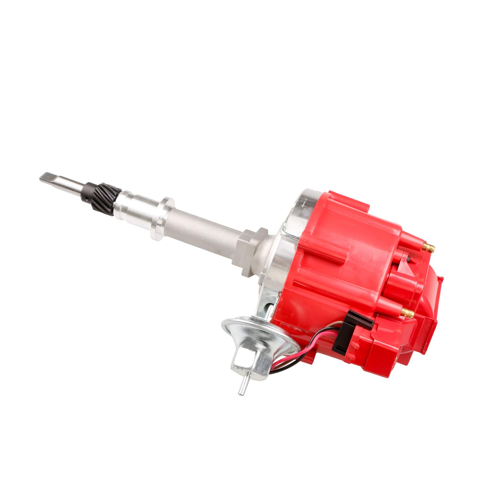 HEI Distributor w/ Plug Wires for Jeep AMC 232 242 258 I6 65K Coil Red Cap
