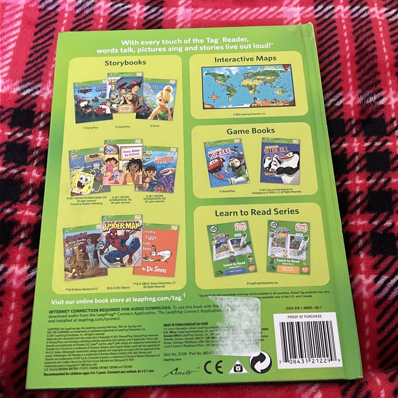 Leapfrog Hardcover Book Disney Pixar Cars 2 Project Undercover Children Kids Tag