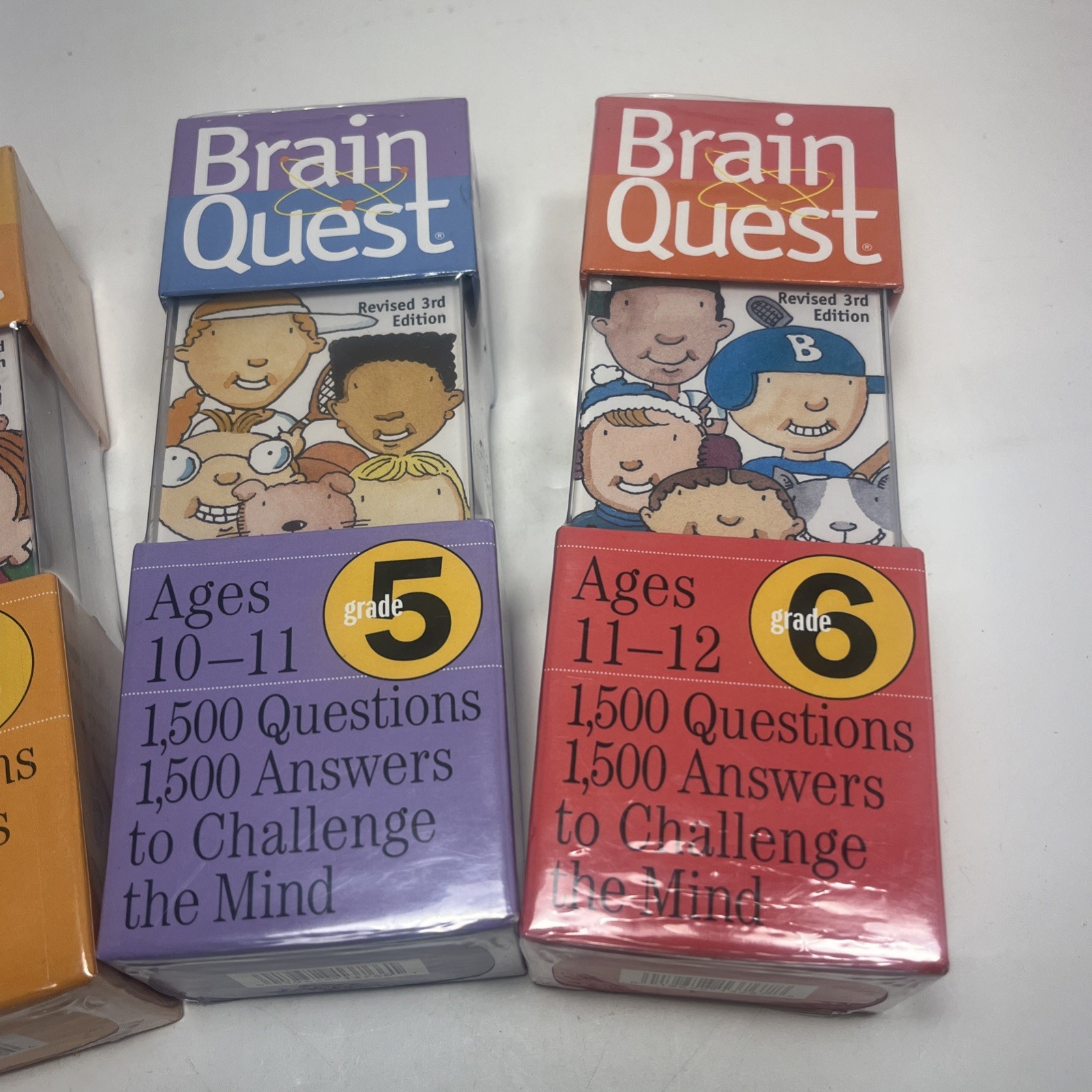 Lot of 4 Brain Quest Question Books Decks 4th 5th 6th Grades & America + Bonus