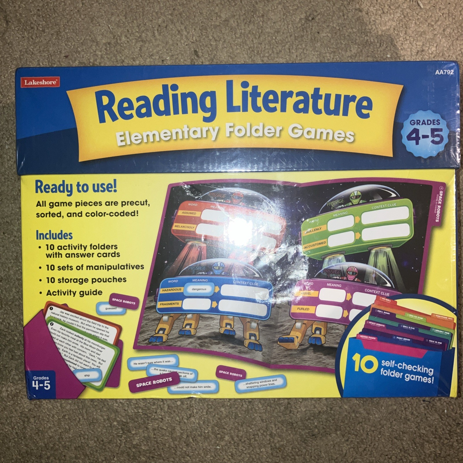 Lakeshore Reading Literature Elementary Folder Games Grades 4-5 AA792 Sealed