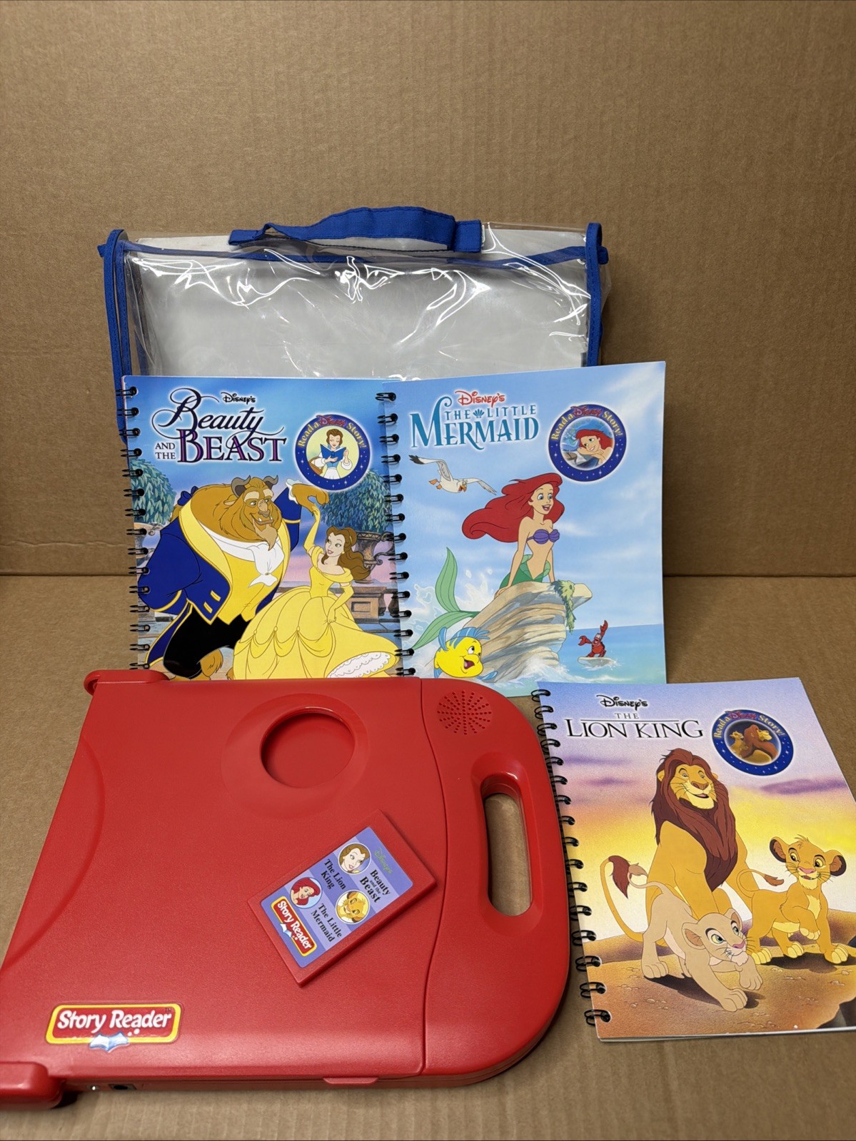 STORY READER with DISNEY Books and Cartridge read along toy 2003 GUC