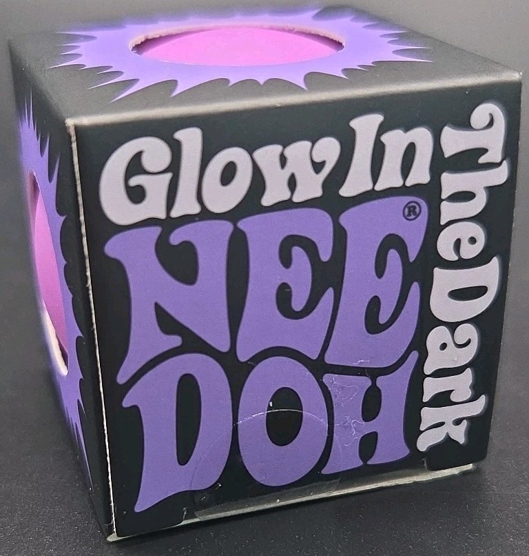 Needoh Teenie Single – Sensory Squeeze Toy – Mini Glow In The Dark – Purple