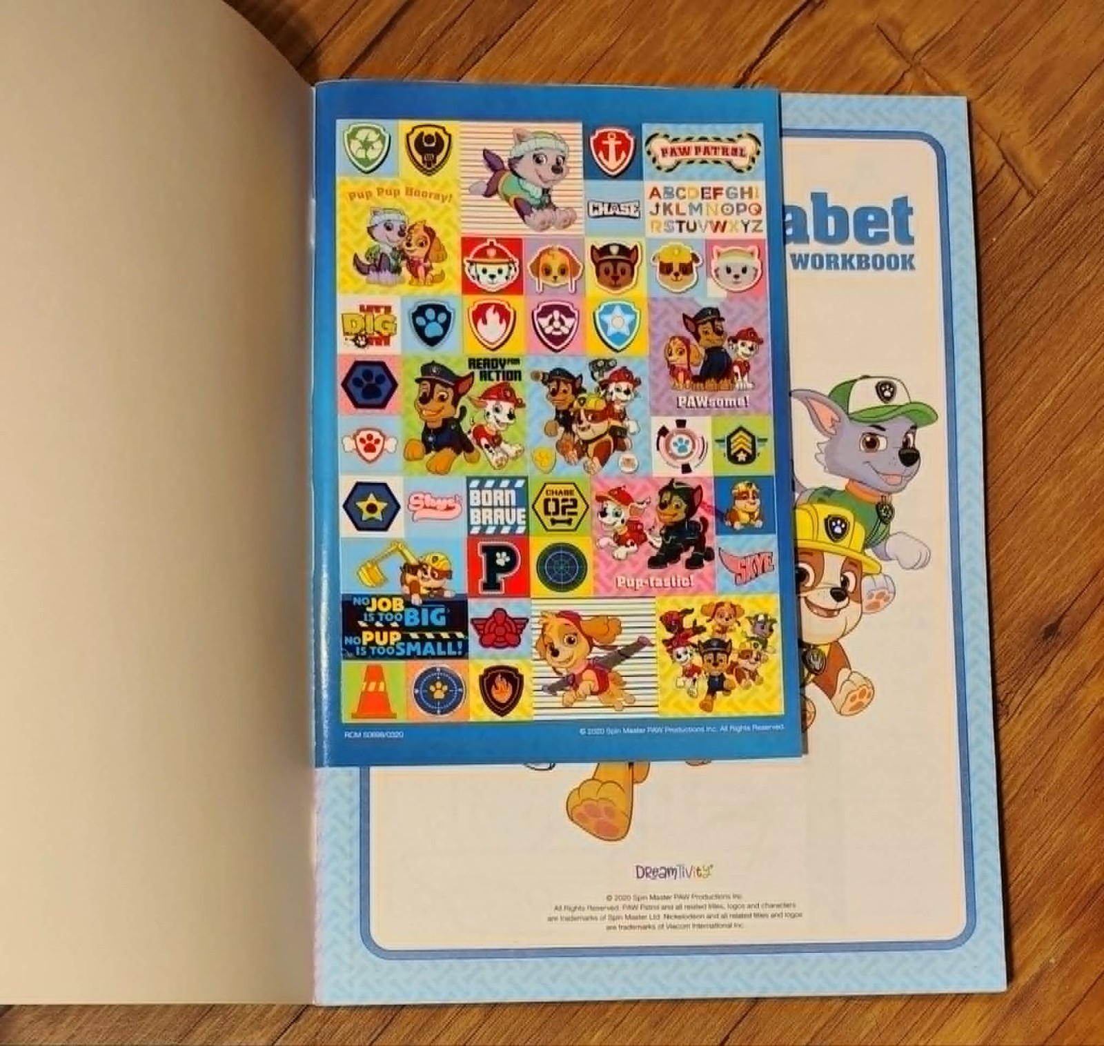 Nickelodeon Paw Patrol ALPHABET Pre-K WORKBOOK Ages 3+ NEW!