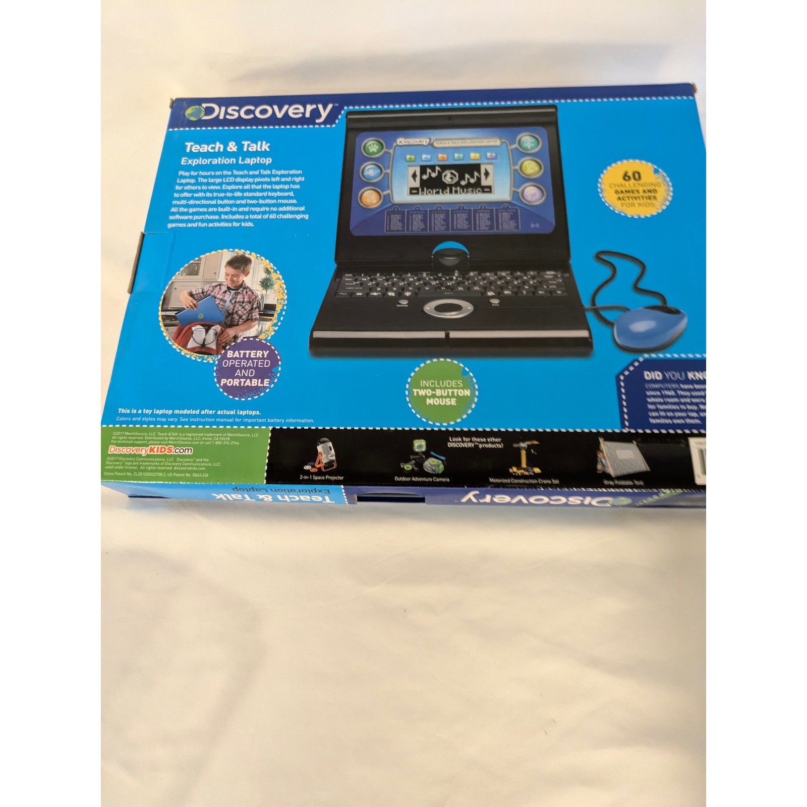 Discovery Kids Teach & Talk Exploration Laptop Blue STEM Educational Toy 60 Game