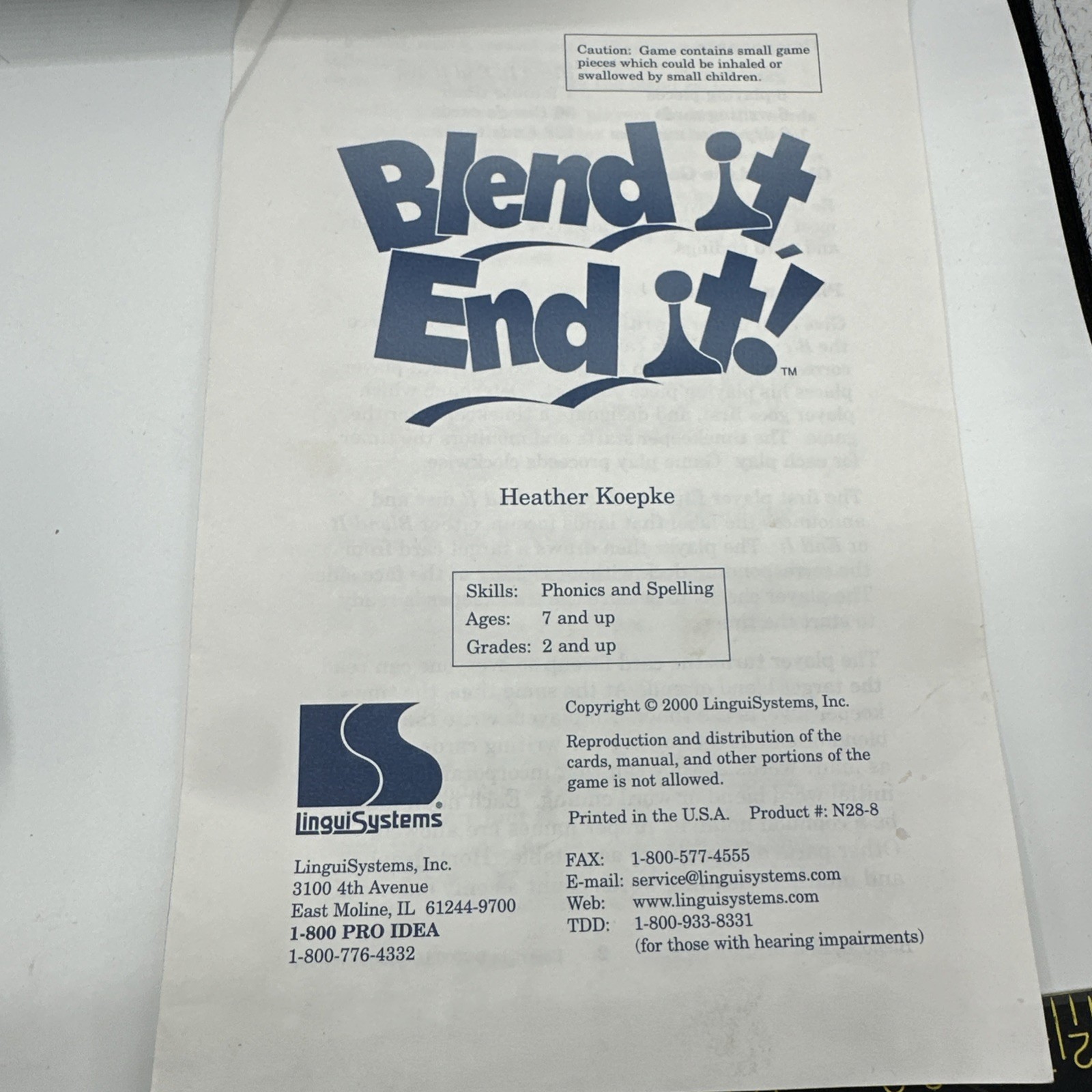 Lend It End It Heather Kierkegaard Phonics & Spelling Age 7 Up. Grade 2 & Up
