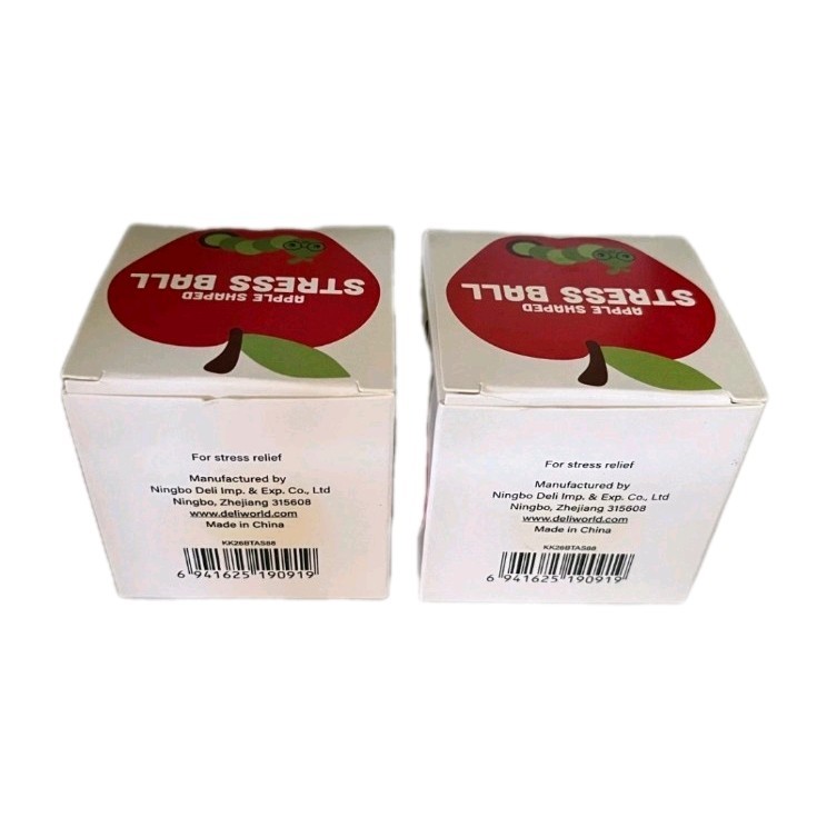 Two New Apple Shaped Stress Balls Red Apple Squishy Squeeze Toys Like Nee Doh